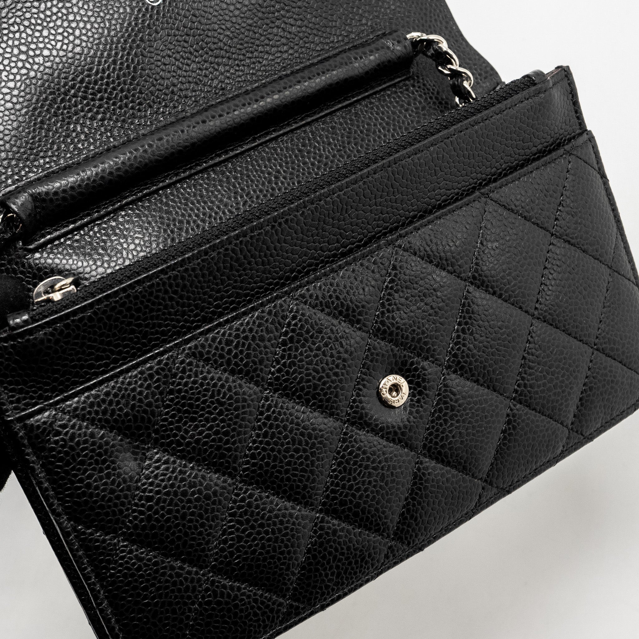CHANEL CLASSIC WALLET ON CHAIN CAVIAR BLACK SHW