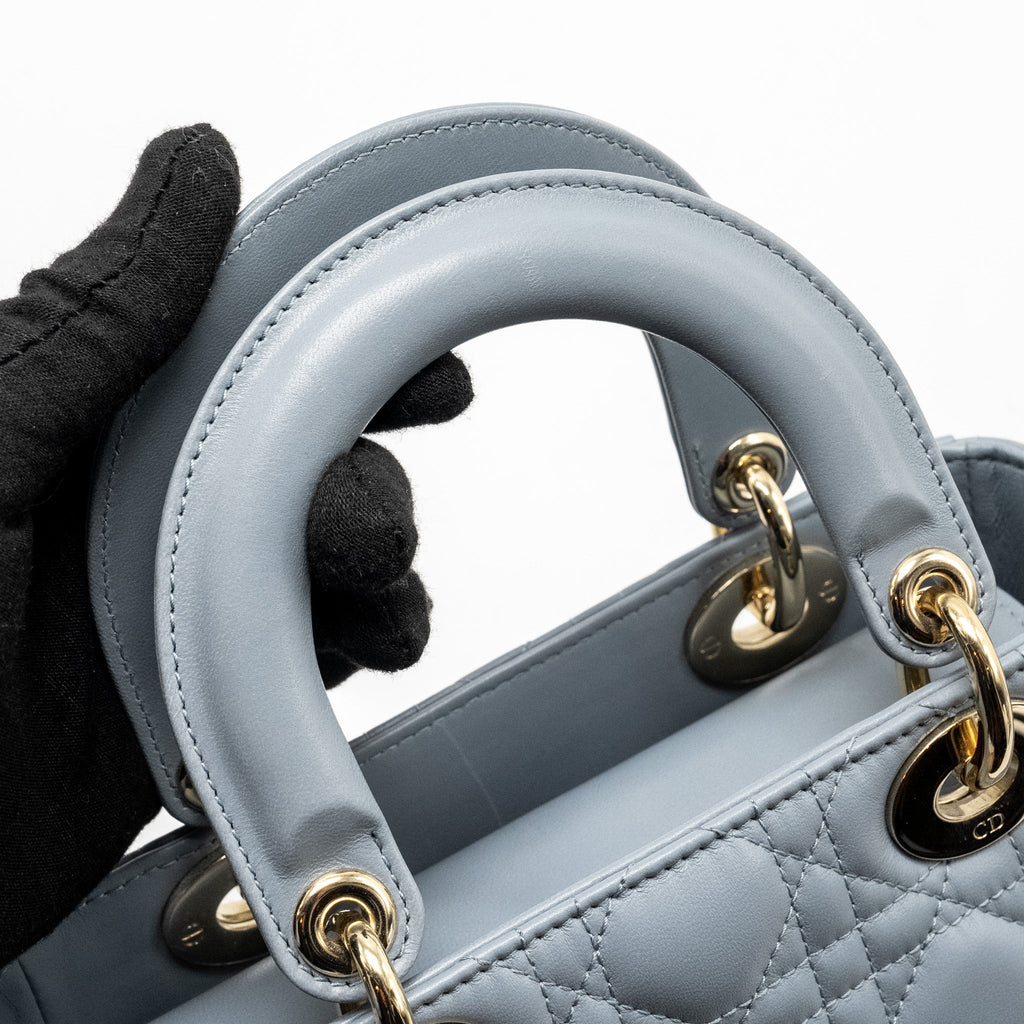 DIOR MY ABC SMALL LADY DIOR LAMBSKIN BLUE LGHW