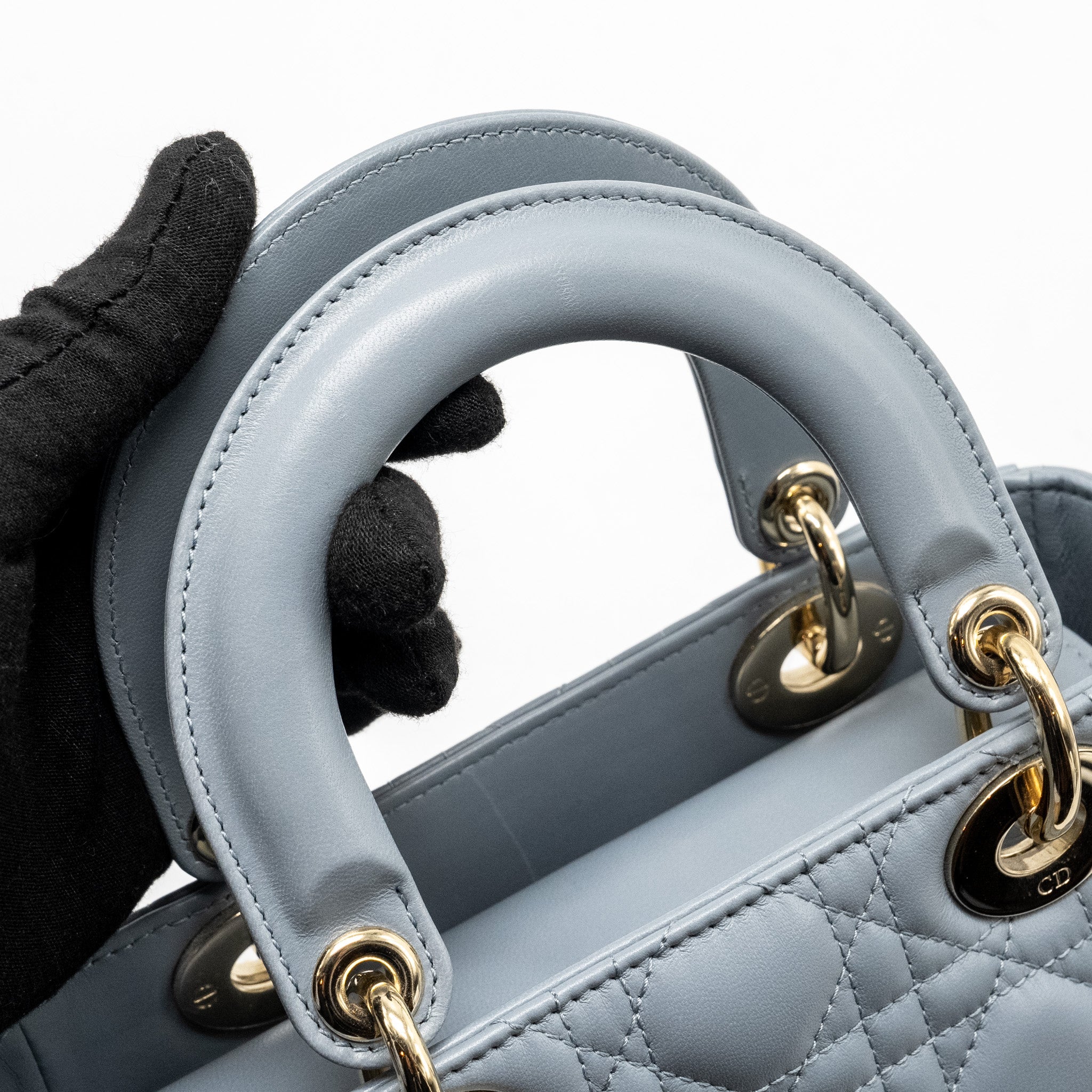DIOR MY ABC SMALL LADY DIOR LAMBSKIN BLUE LGHW