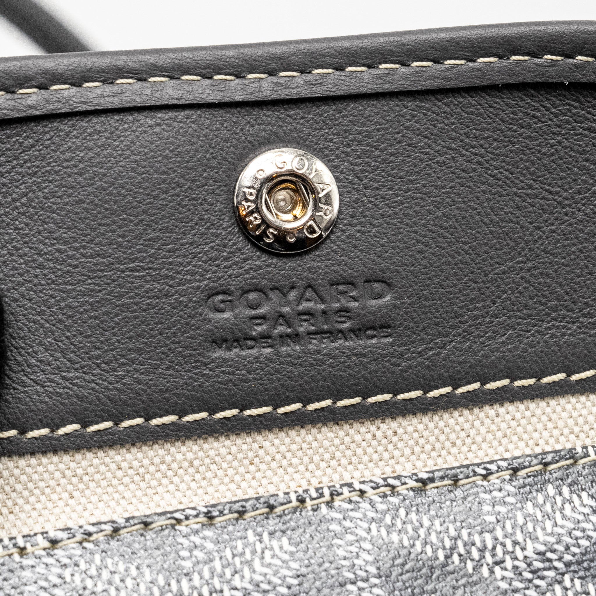 GOYARD MINI ANJOU TOTE BAG GOYARDINE CANVAS/CALFSKIN GREY SHW