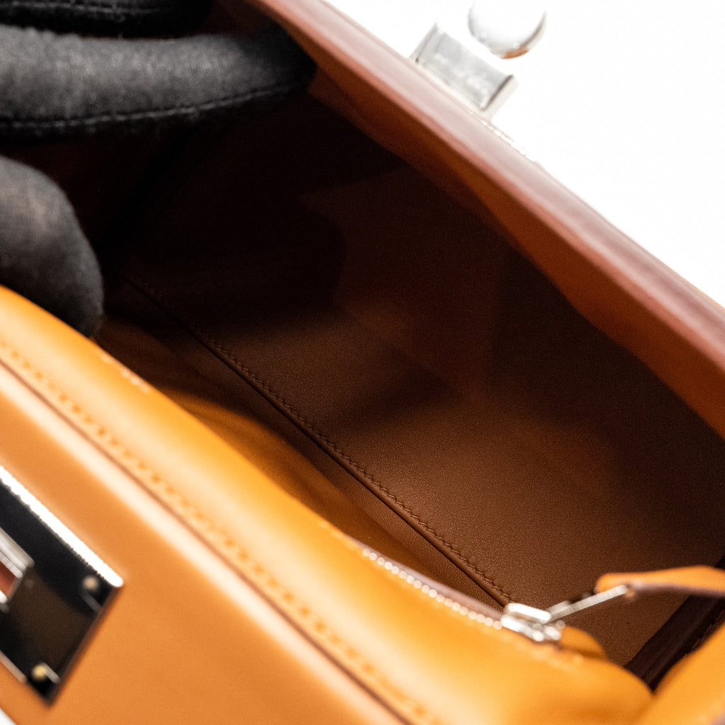 HERMES MINI 24/24 2424-21 BAG EVERCOLOR/SWIFT GOLD SHW