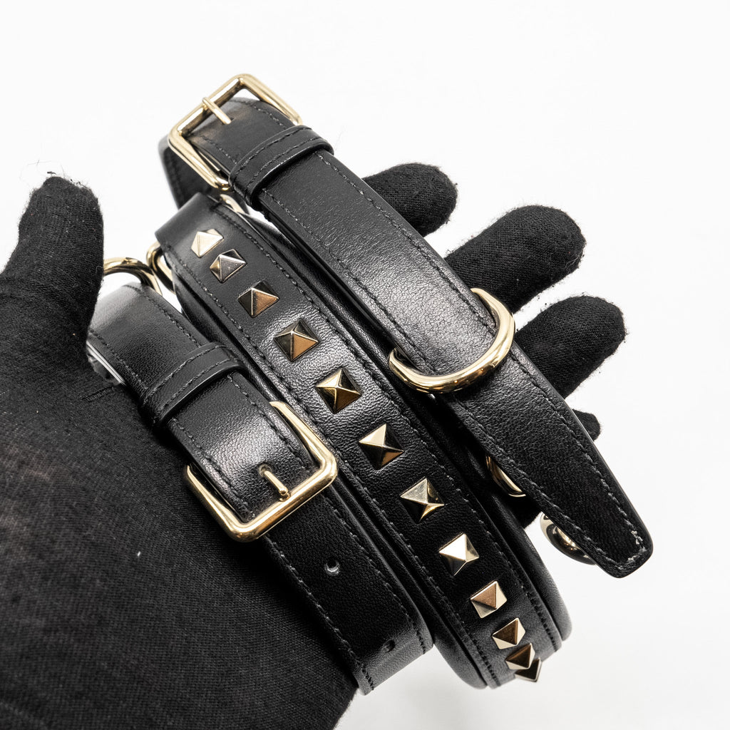 VALENTINO TOP HANDLE QUILTED CANDYSTUD FLAP BAG LAMBSKIN BLACK LGHW
