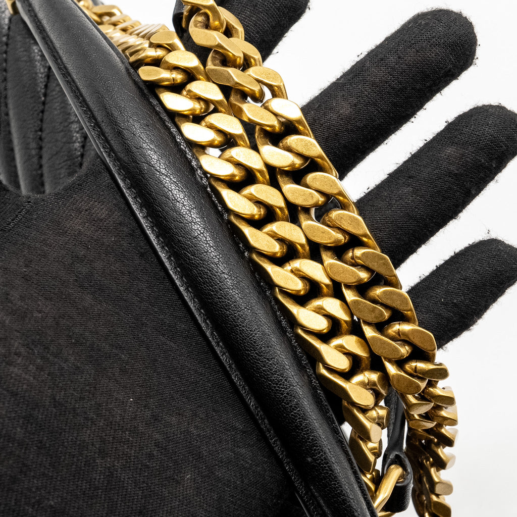 SAINT LAURENT/YSL LARGE COLLEGE BAG MATELASSE LEATHER BLACK GHW