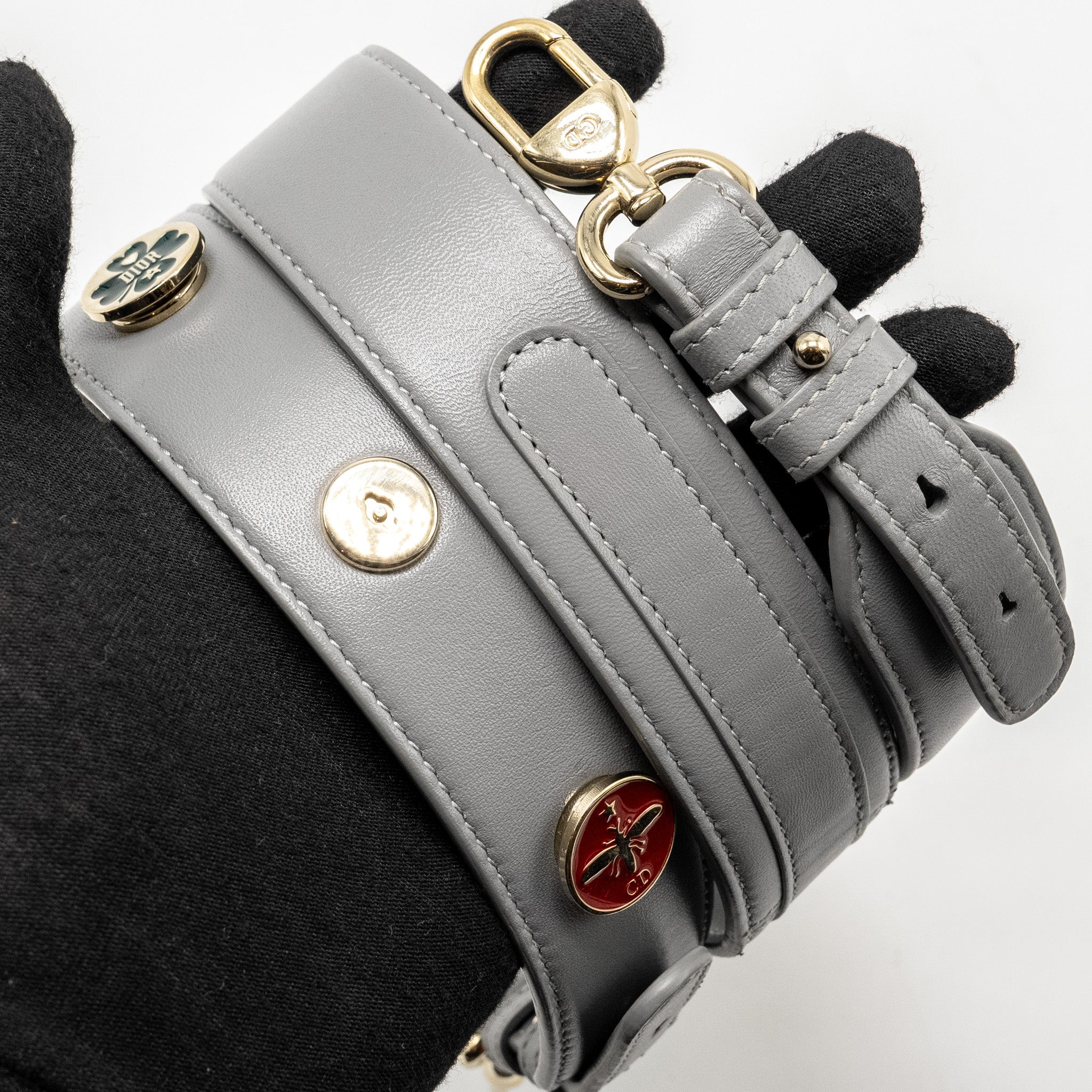 DIOR MY ABC SMALL LADY DIOR LAMBSKIN GREY LGHW