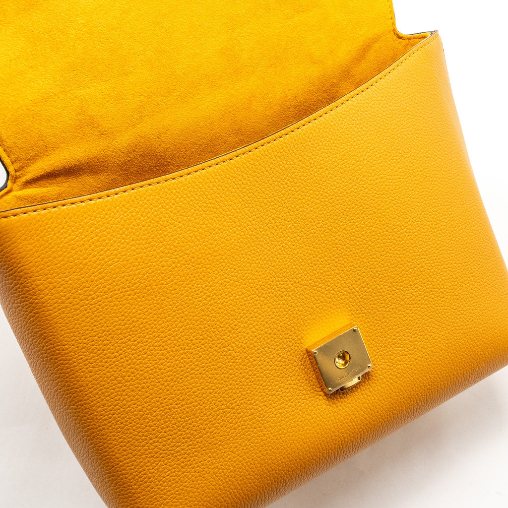 LOUIS VUITTON TOP HANDLE FLAP BAG CALFSKIN YELLOW GHW