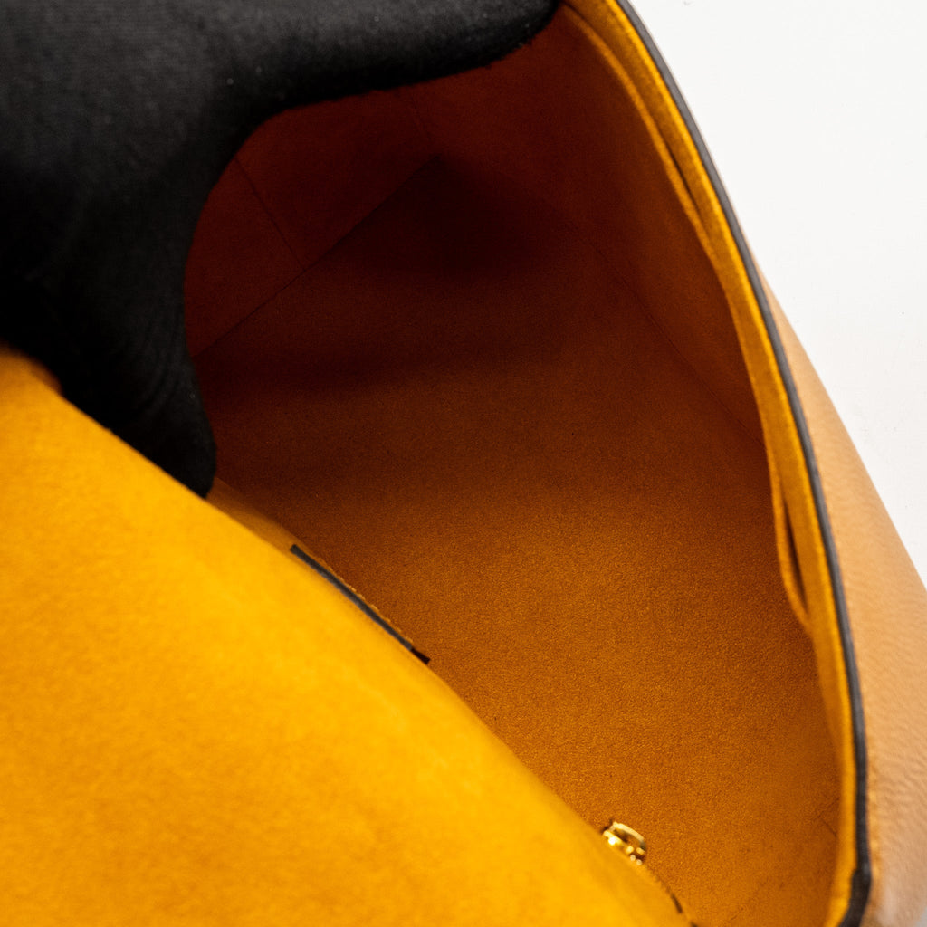 LOUIS VUITTON TOP HANDLE FLAP BAG CALFSKIN YELLOW GHW