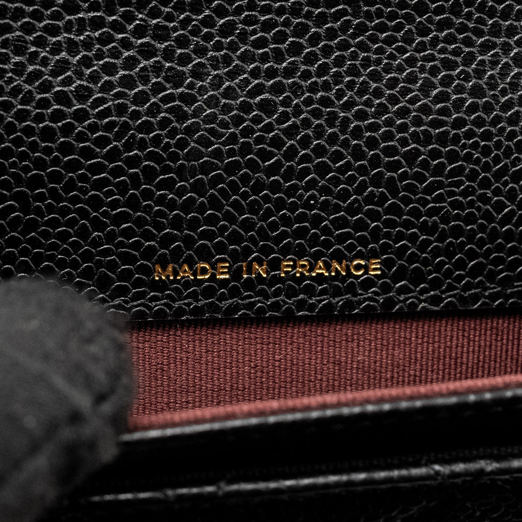CHANEL CLASSIC FLAP CARD HOLDER CAVIAR BLACK GHW (MICROCHIP)