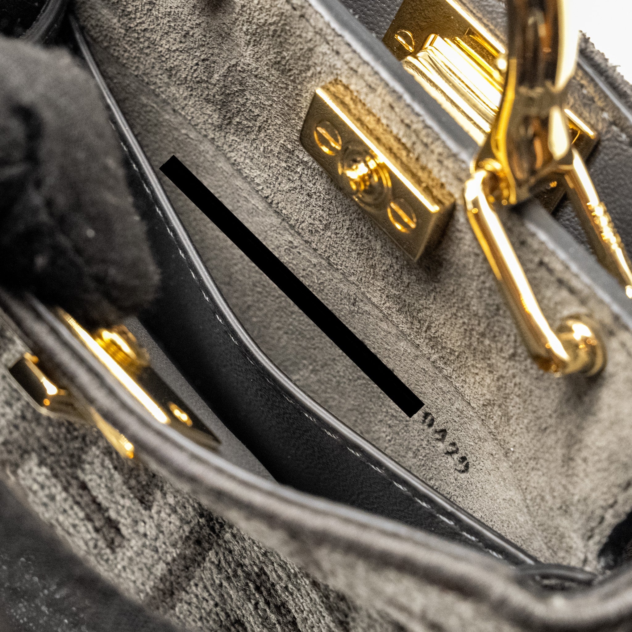 FENDI NANO PEEKABOO BAG FABRIC DARK GREY GHW