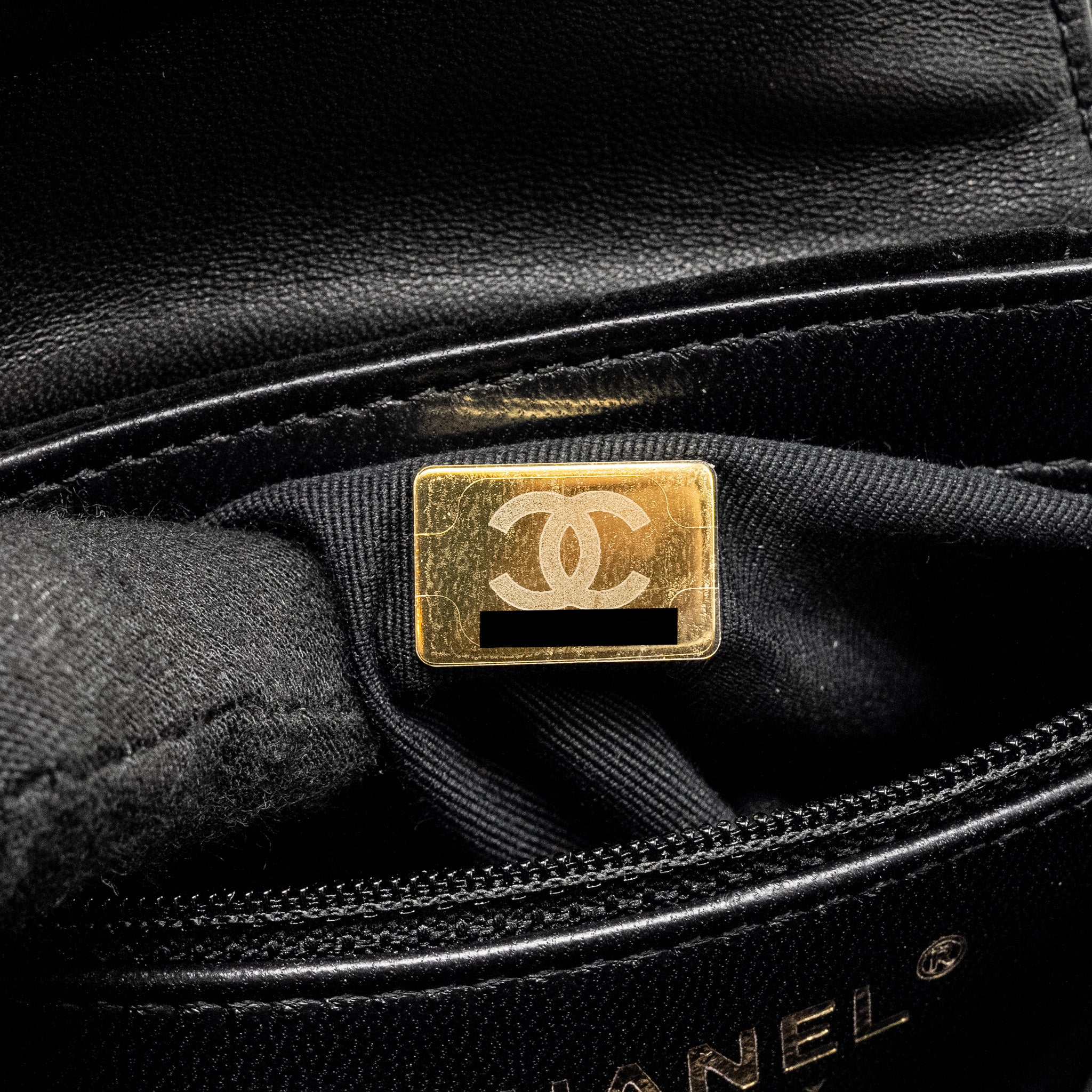 CHANEL 24A MINI SHOPPING TOTE/MINI KELLY VELVET BLACK GHW (MICROCHIP)