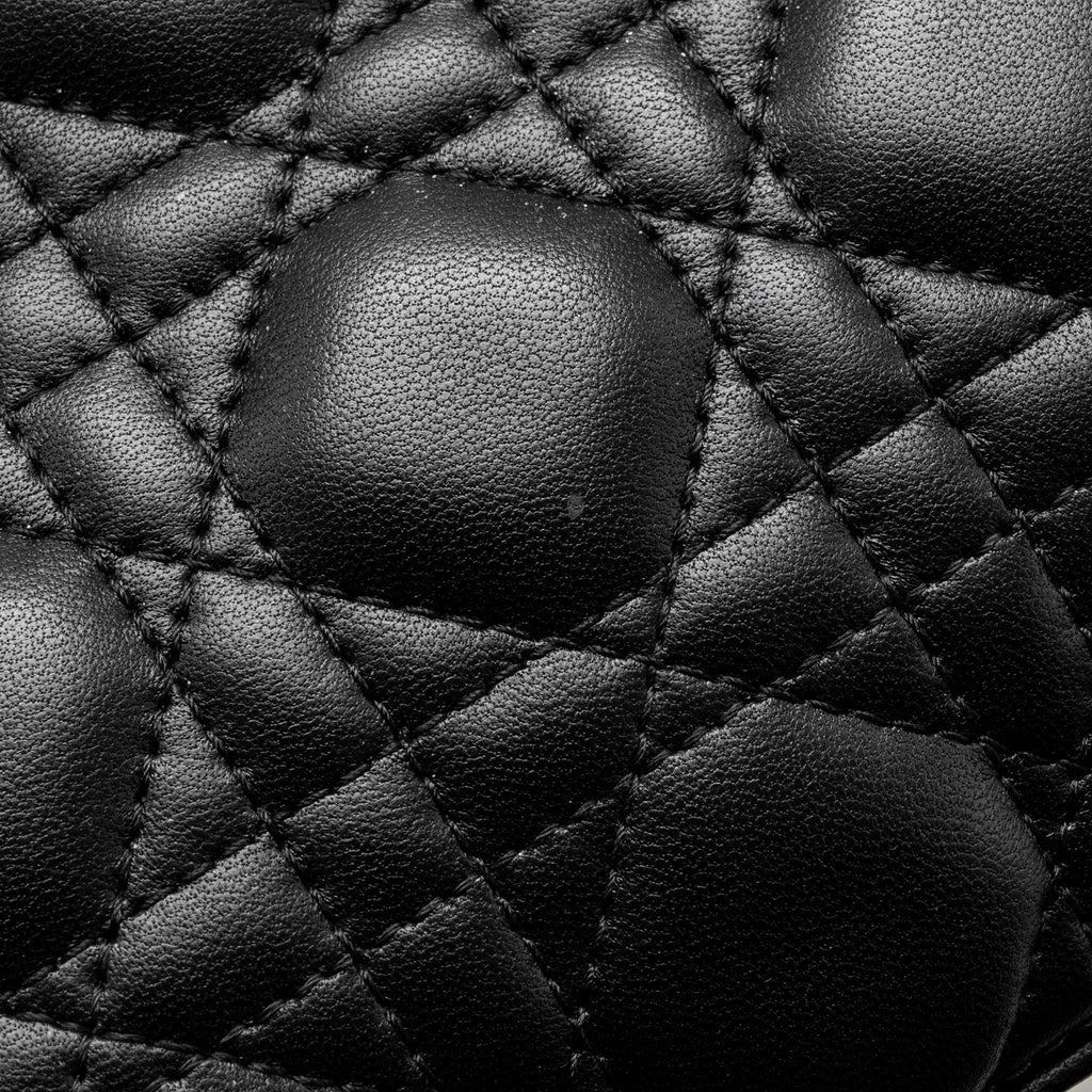 DIOR MEDIUM LADY DIOR LAMBSKIN BLACK LGHW
