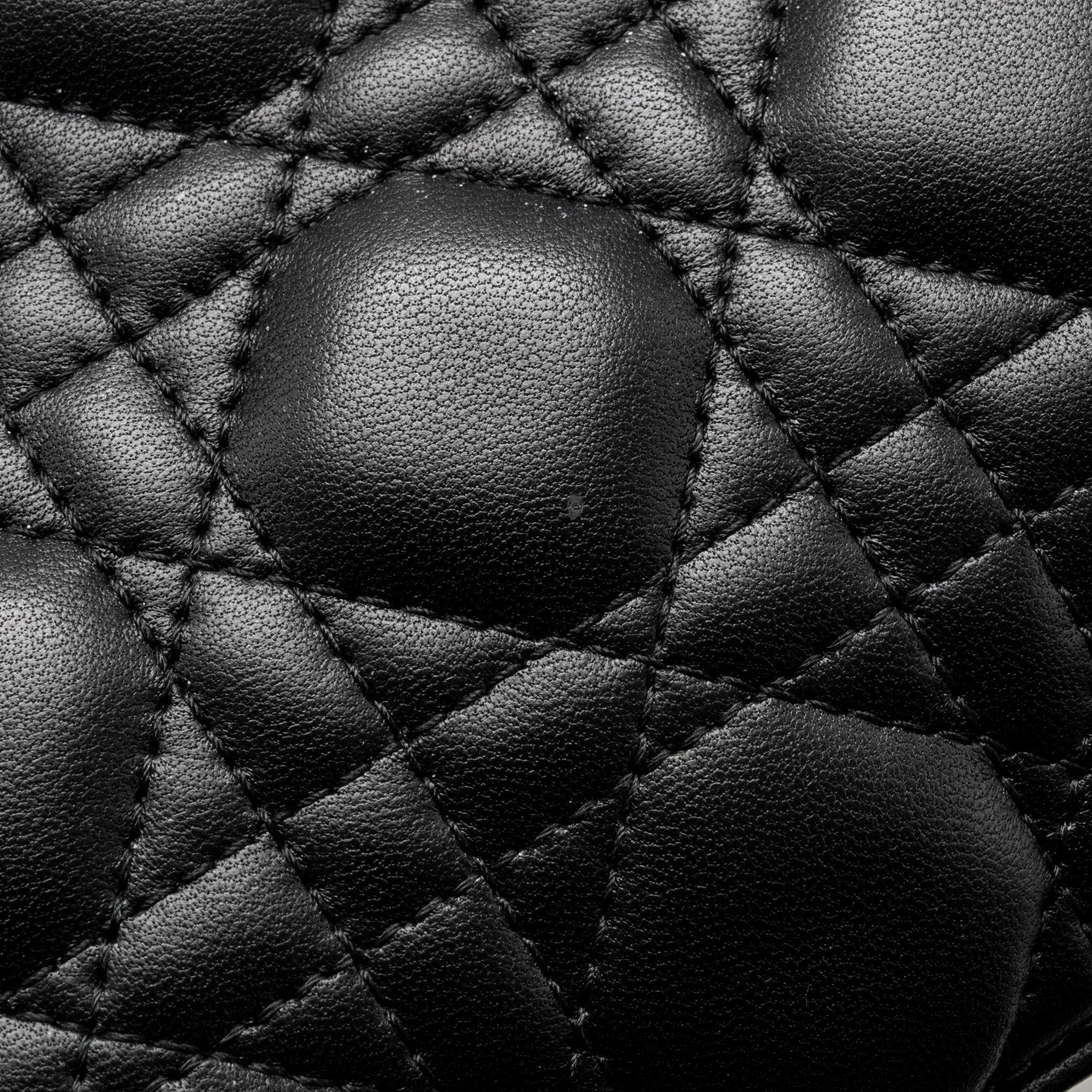 DIOR MEDIUM LADY DIOR LAMBSKIN BLACK LGHW