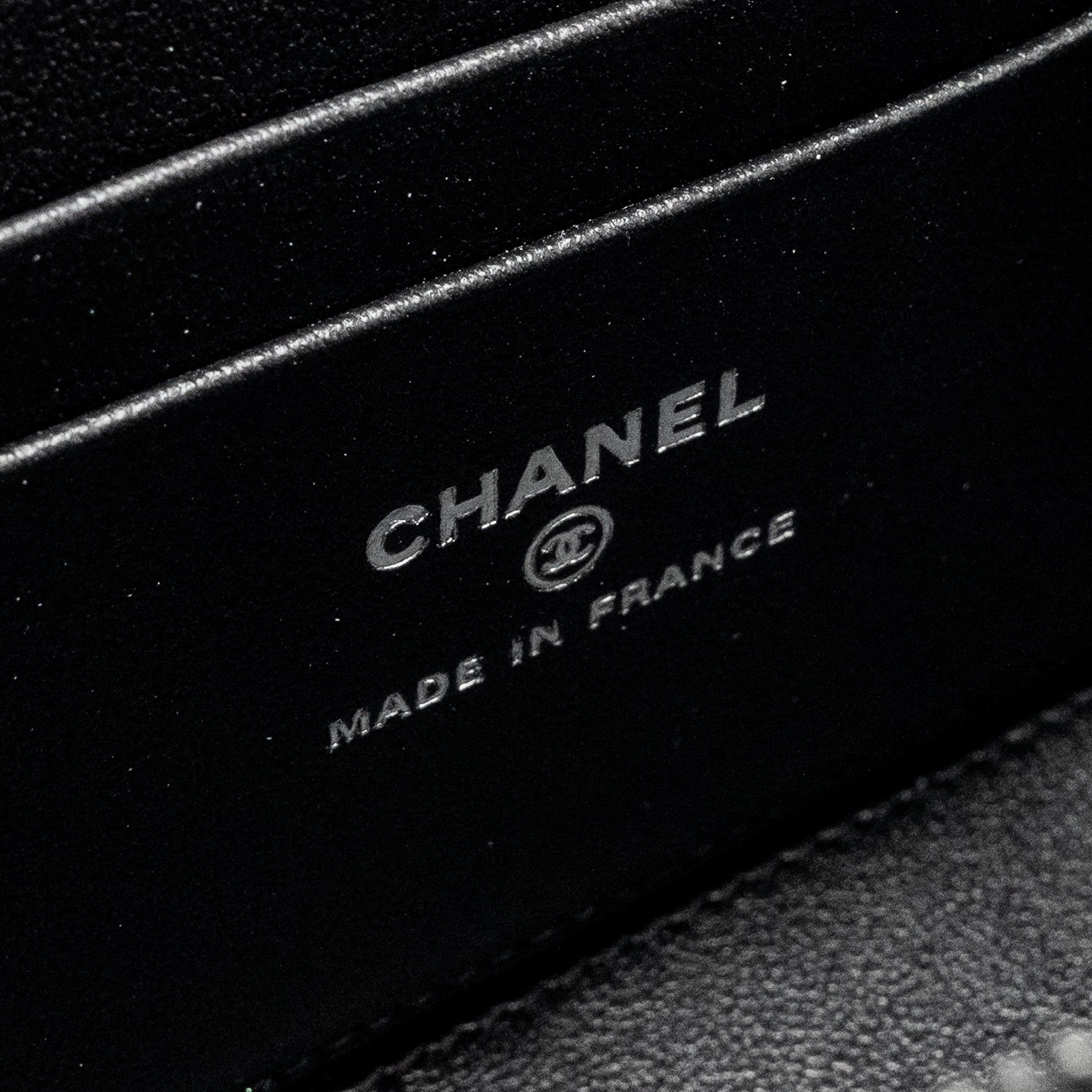 CHANEL LONG VANITY CASE LAMBSKIN SO BLACK (MICROCHIP)