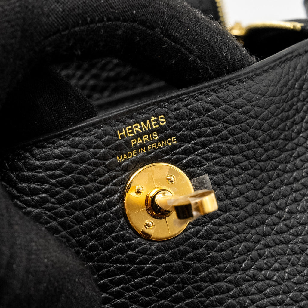 HERMES MINI LINDY CLEMENCE BLACK GHW
