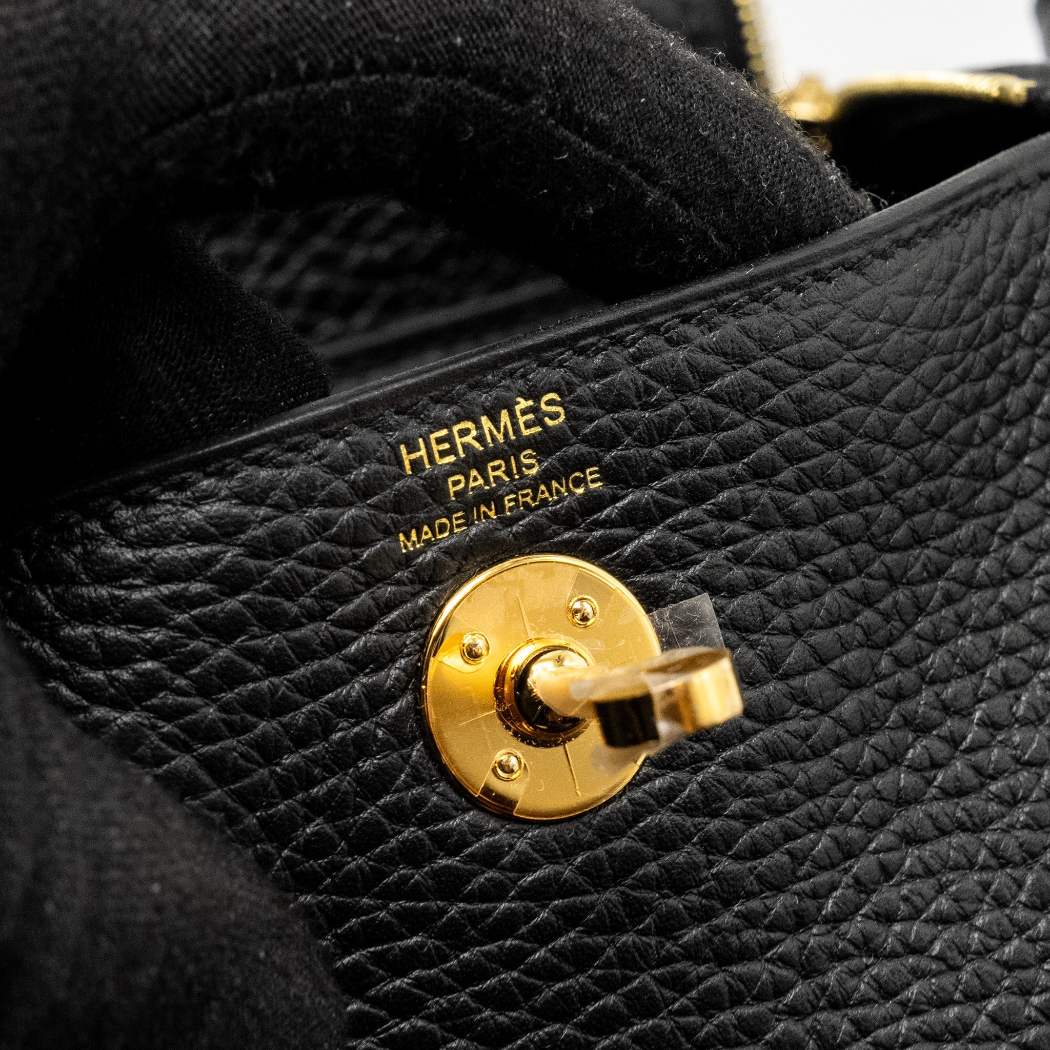 HERMES MINI LINDY CLEMENCE BLACK GHW