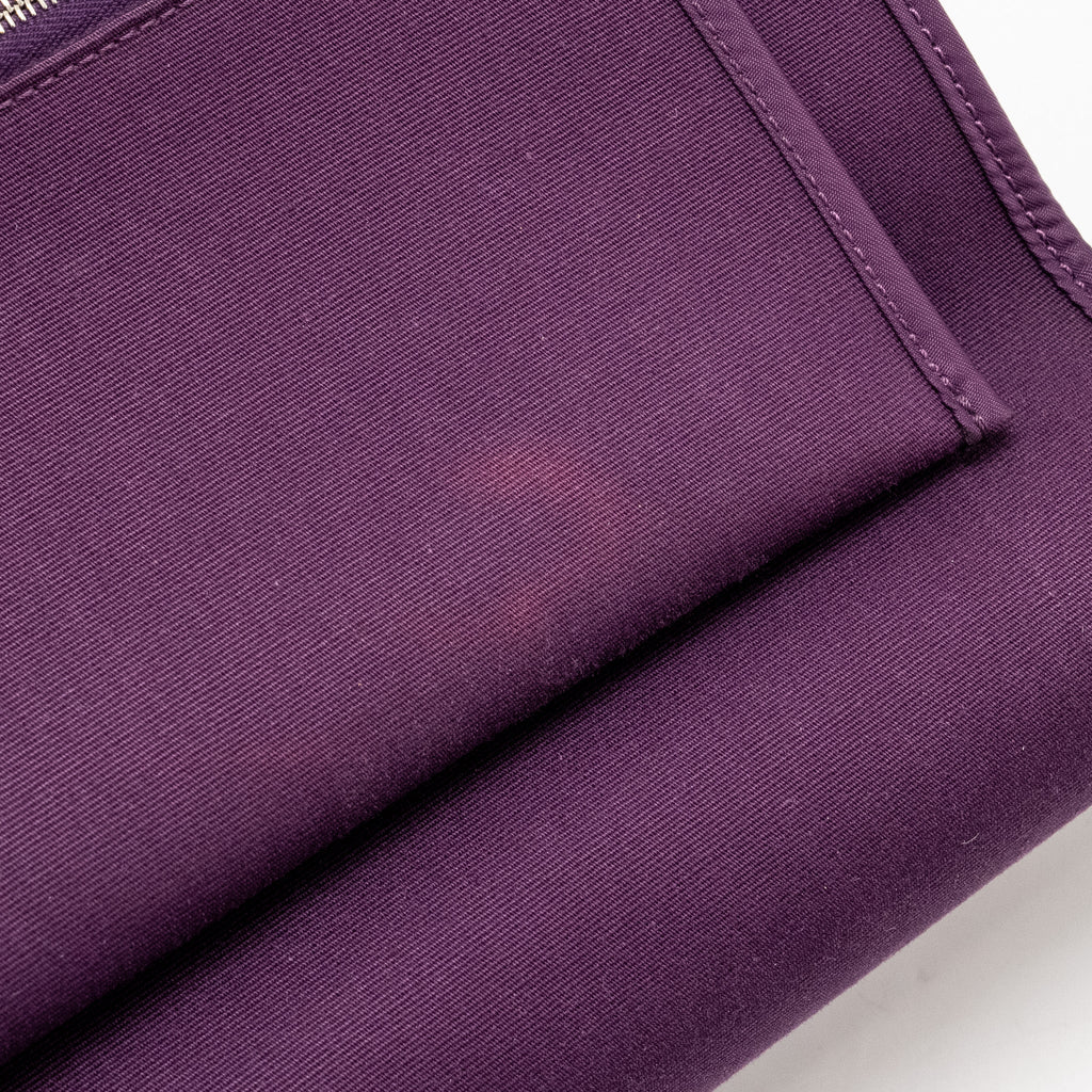HERMES HERBAG 31 ZIP BAG CANVAS / HUNTER LEATHER CASSIS PURPLE SHW