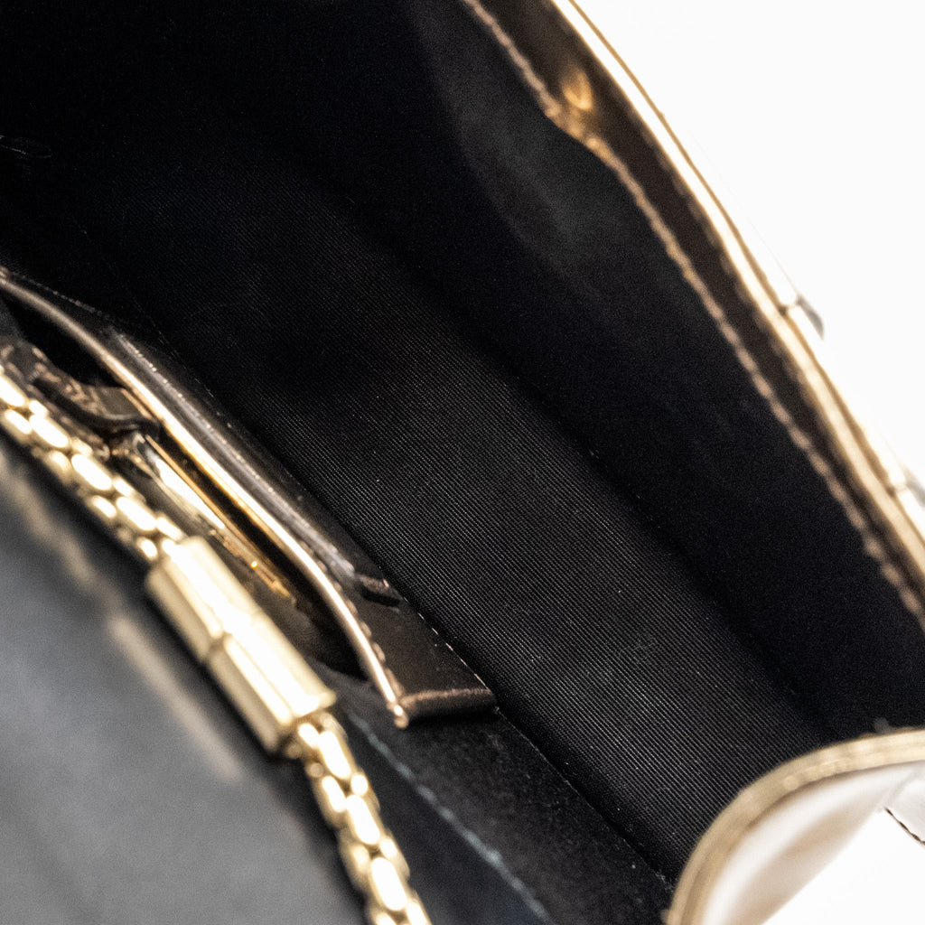 BVLGARI SERPENTI FOREVER SHOULDER BAG PATENT METALLIC GOLD GHW