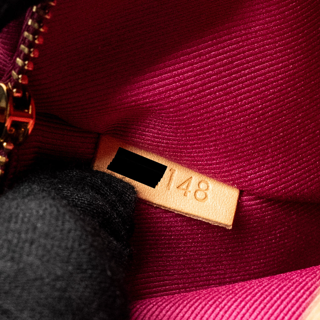 LOUIS VUITTON CLUNY BB MONOGRAM CANVAS WITH PINK STRAP GHW