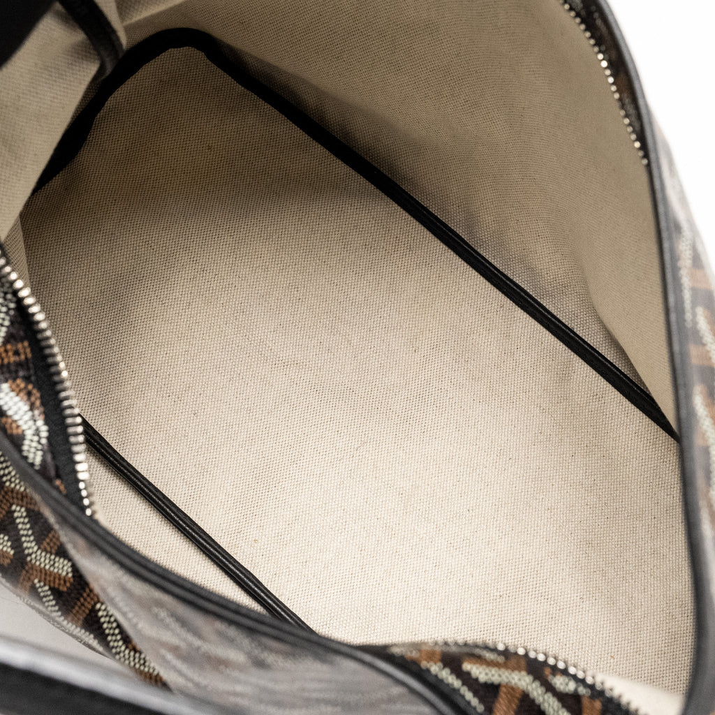 GOYARD BOHEME HOBO BAG GOYARDINE CANVAS / CALFSKIN BLACK SHW