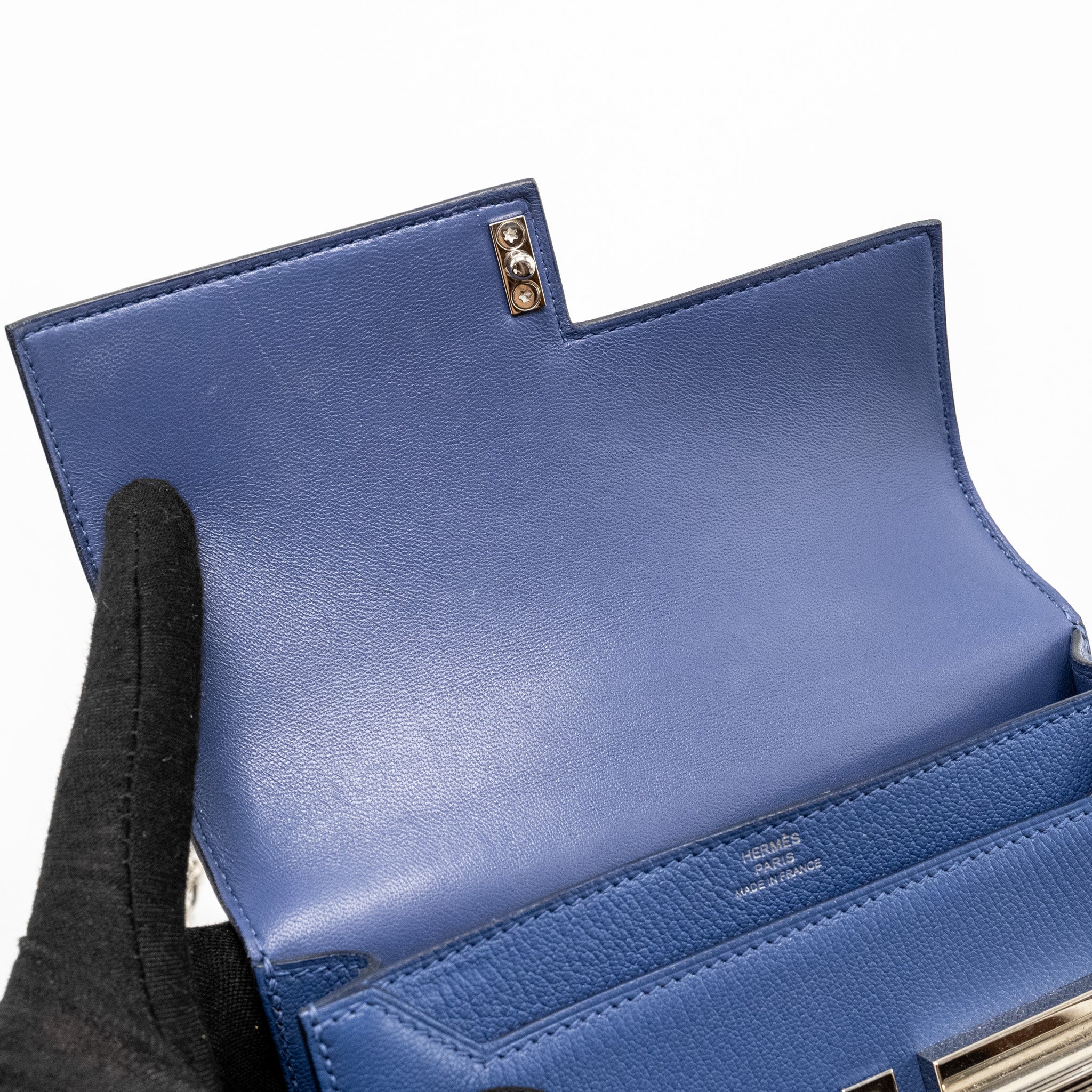 HERMES MINI VERROU CHÈVRE MYSORE BLUE BRIGHTON SHW