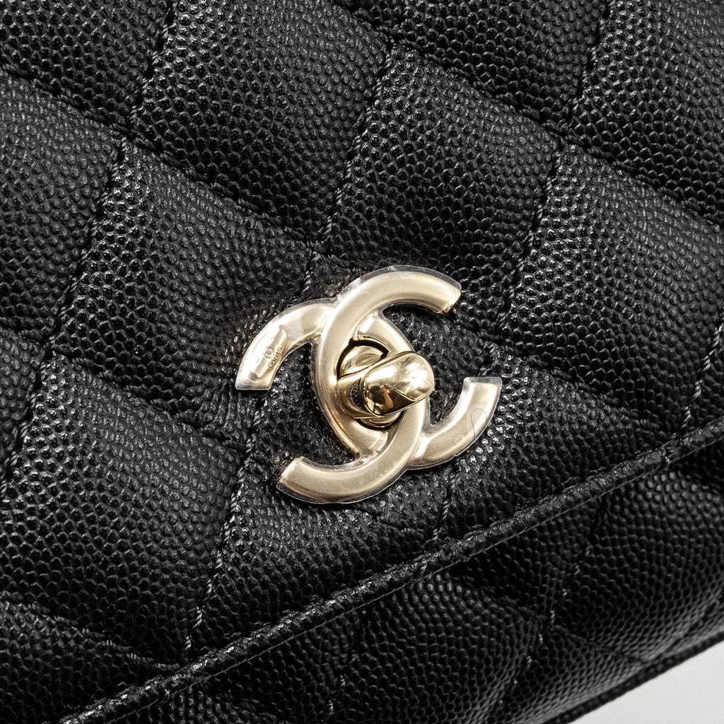 CHANEL MINI COCOHANDLE CAVIAR BLACK LGHW (MICROCHIP)