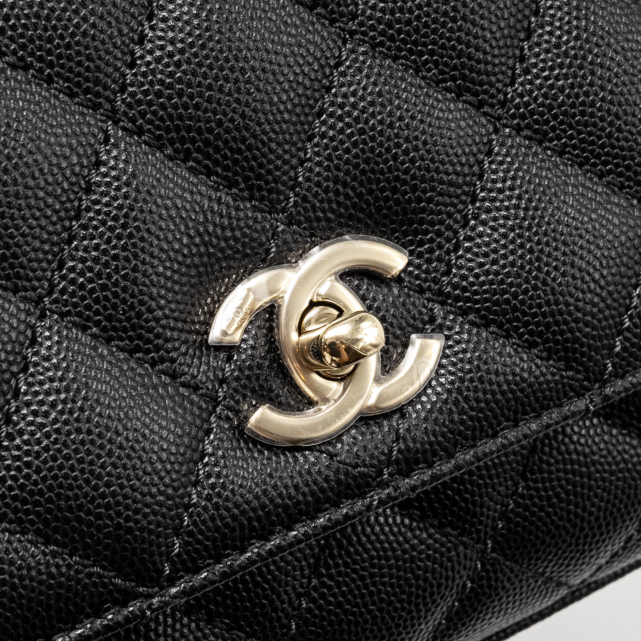 CHANEL MINI COCOHANDLE CAVIAR BLACK LGHW (MICROCHIP)