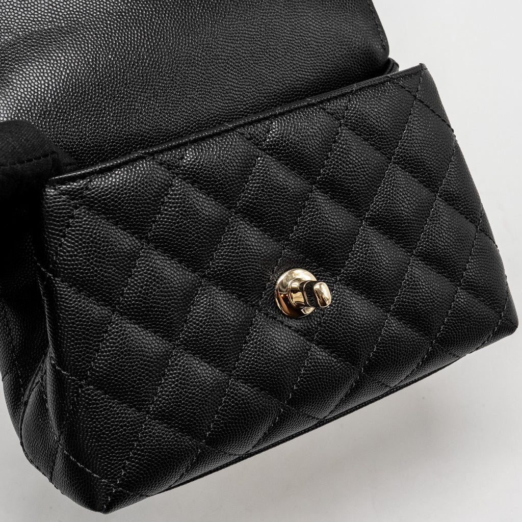 CHANEL MINI COCOHANDLE CAVIAR BLACK LGHW (MICROCHIP)