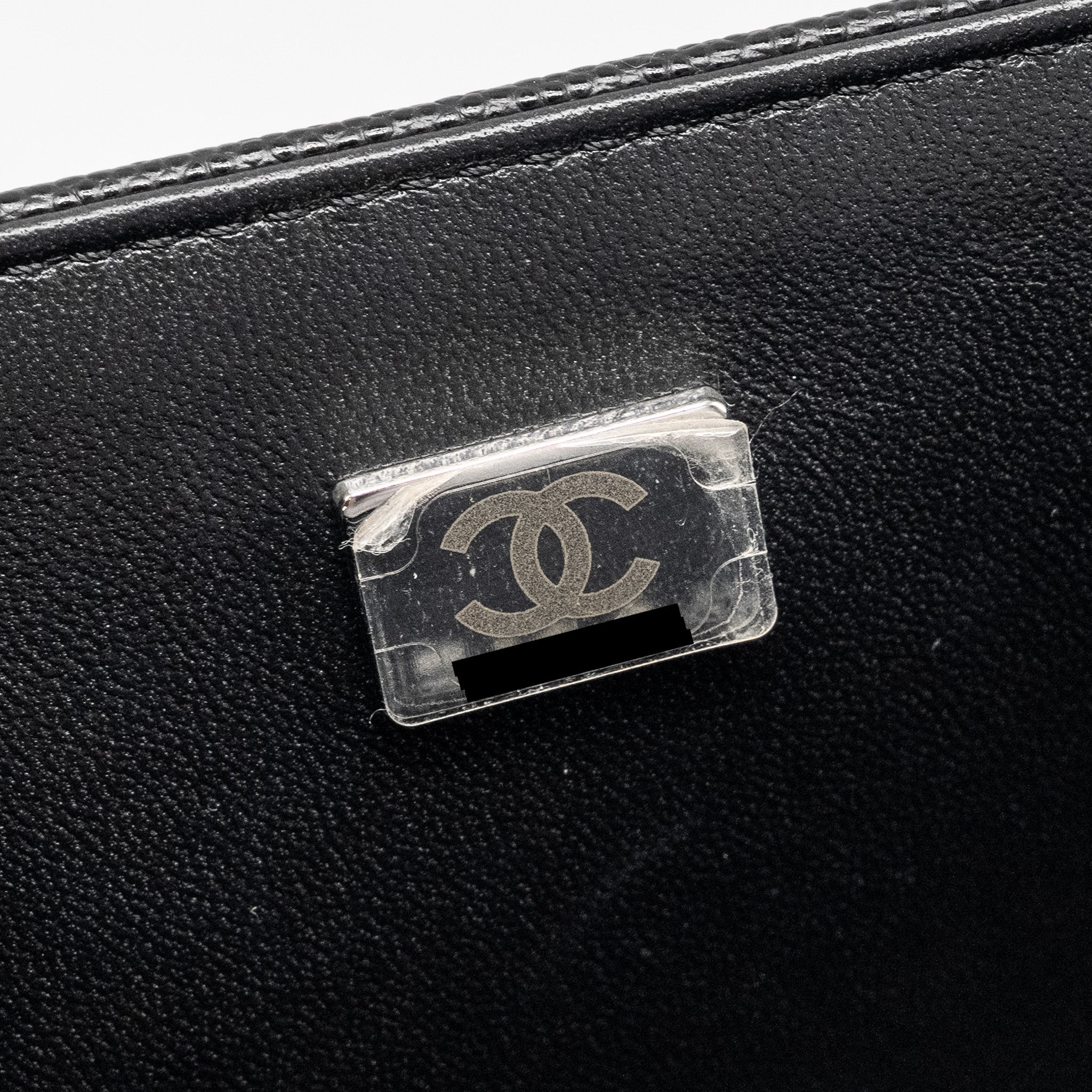 CHANEL MEDIUM BOY BAG CAVIAR BLACK RUTHENIUM HARDWARE (MICROCHIP)