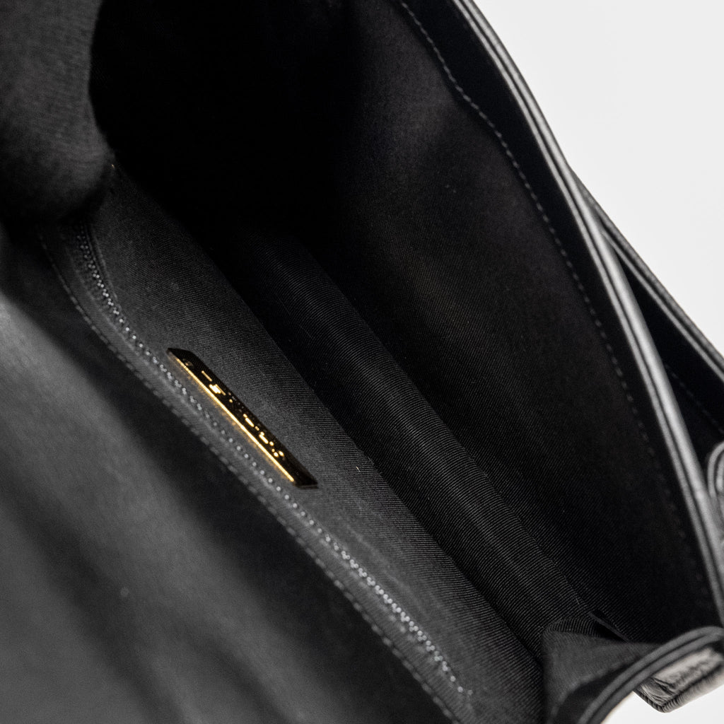 CHANEL QUILTED FLAP BAG CALFSKIN/CAVIAR BLACK GHW