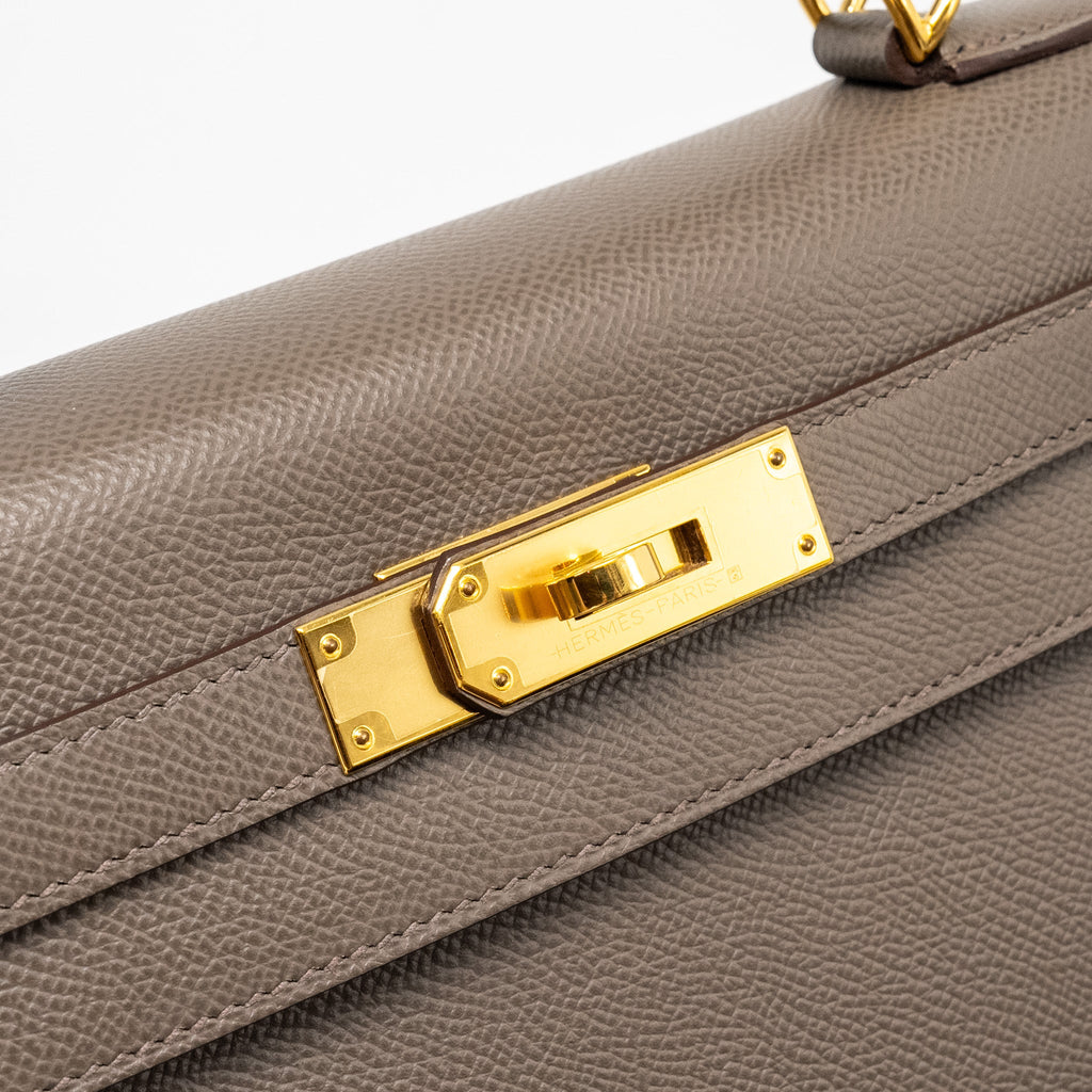 HERMES KELLY 28 EPSOM GRIS ETAIN GHW