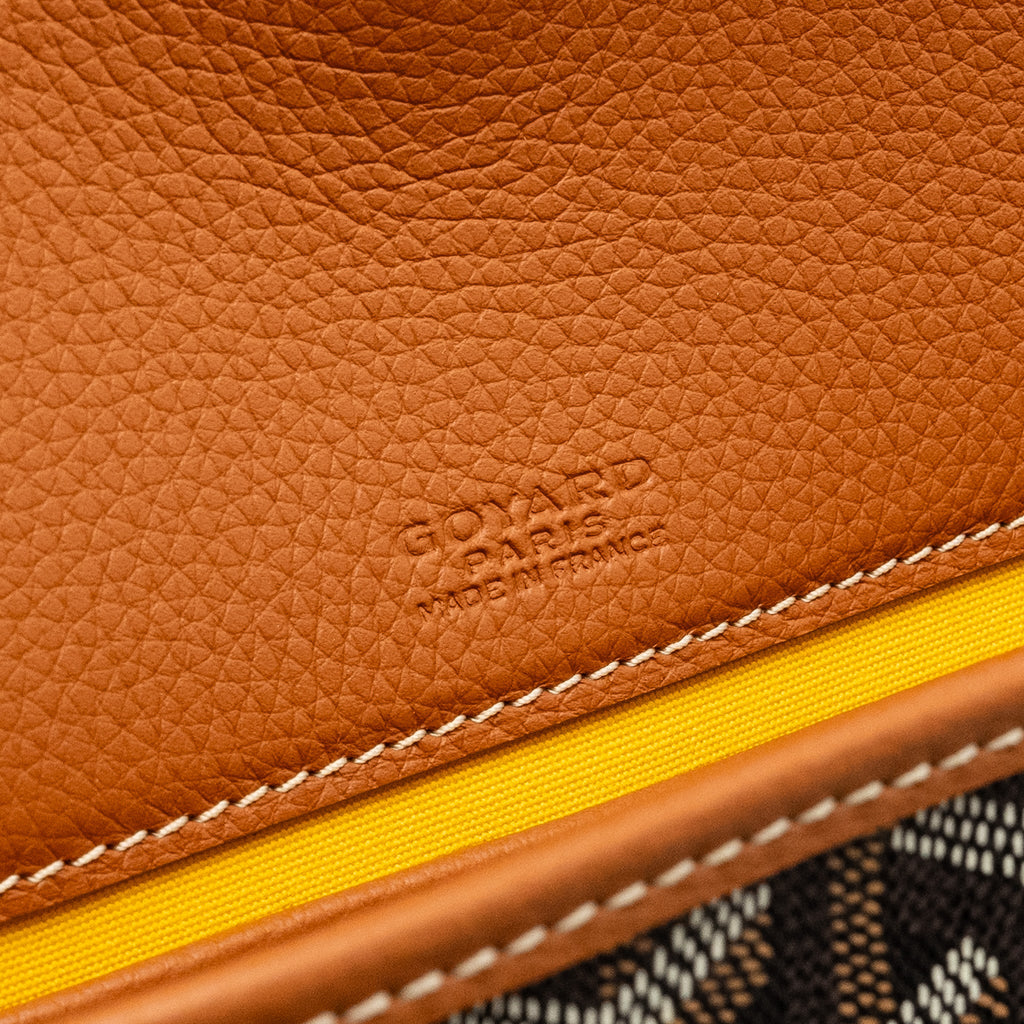 GOYARD BELVEDERE PM MESSENGER  BAG GOYARDLINE CANVAS/CALFSKIN BLACK/TAN SHW