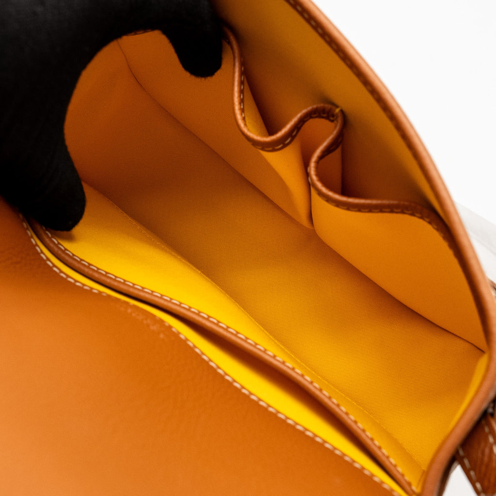 GOYARD BELVEDERE PM MESSENGER  BAG GOYARDLINE CANVAS/CALFSKIN BLACK/TAN SHW