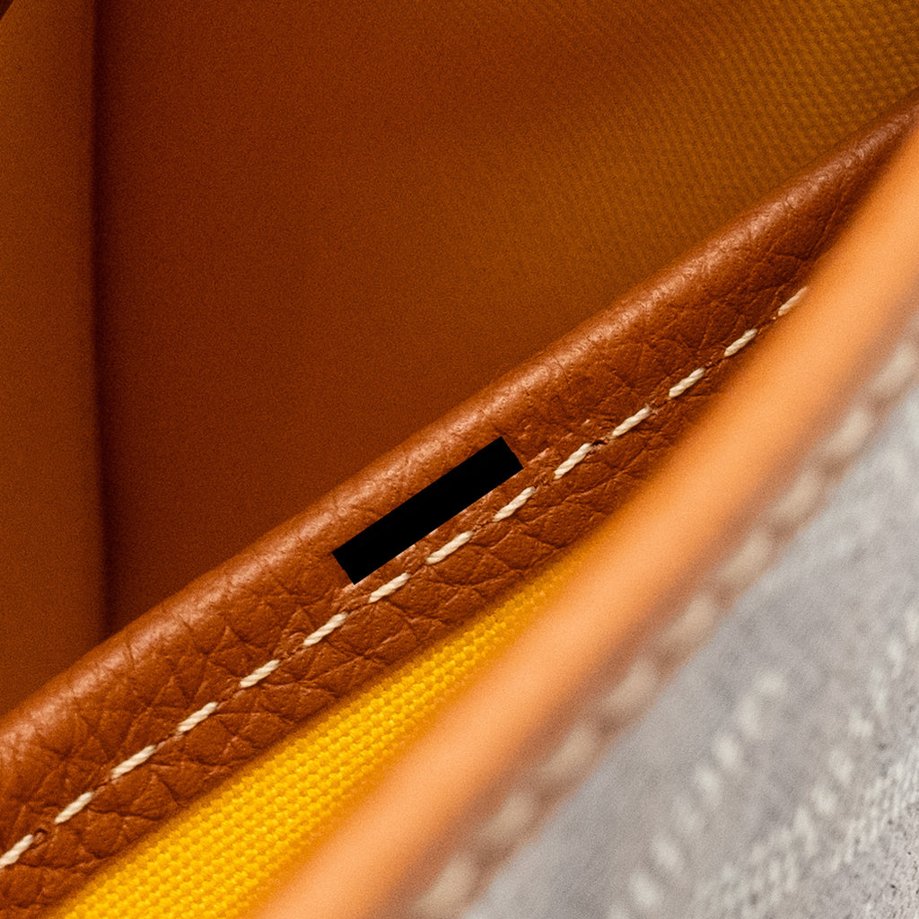 GOYARD BELVEDERE PM MESSENGER  BAG GOYARDLINE CANVAS/CALFSKIN BLACK/TAN SHW
