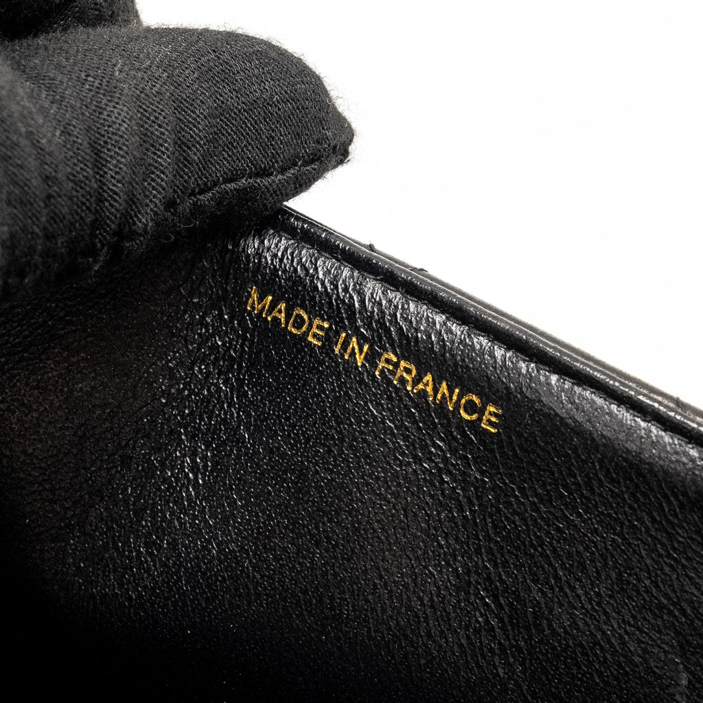 CHANEL VINTAGE JUMBO CLASSIC DOUBLE FLAP BAG LAMBSKIN BLACK GHW