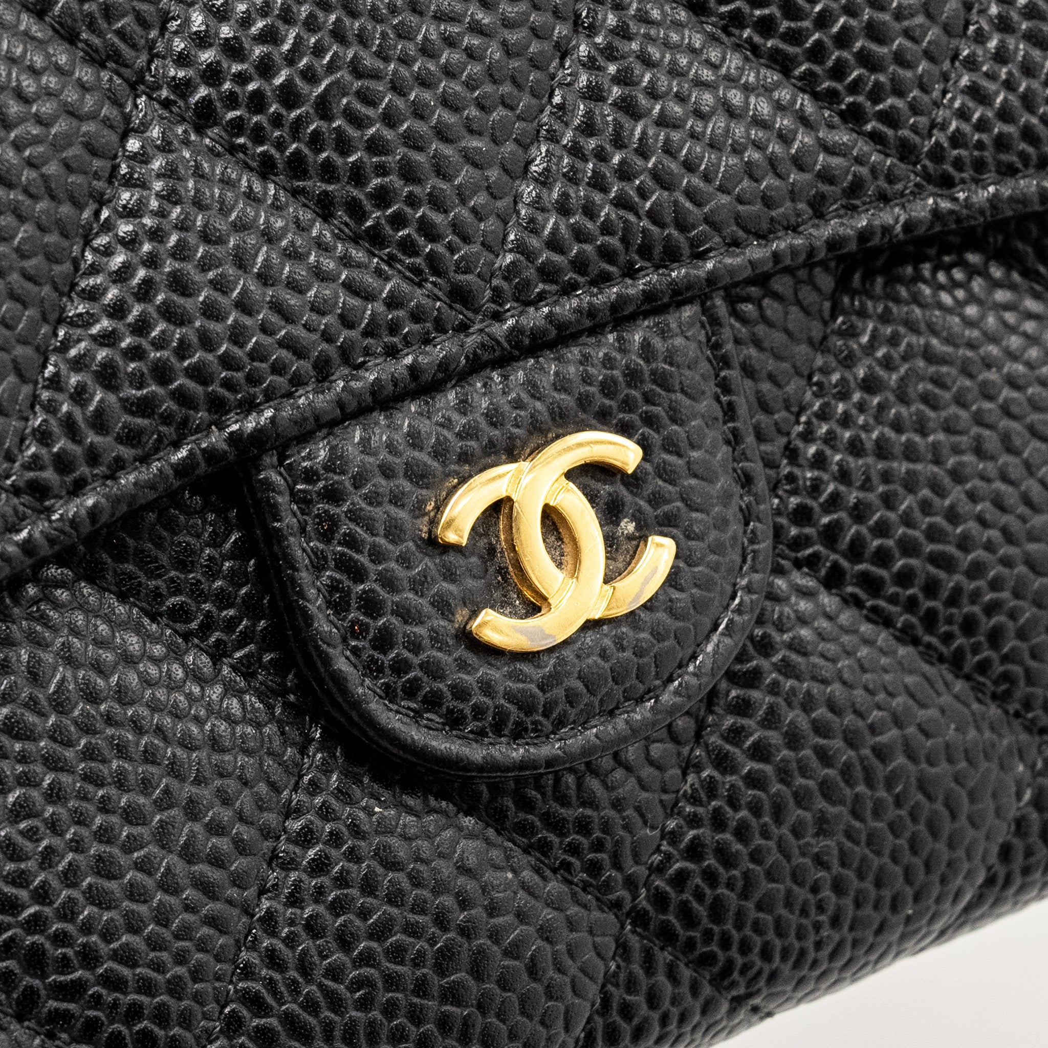 CHANEL CLASSIC FLAP LONG WALLET CAVIAR BLACK GHW