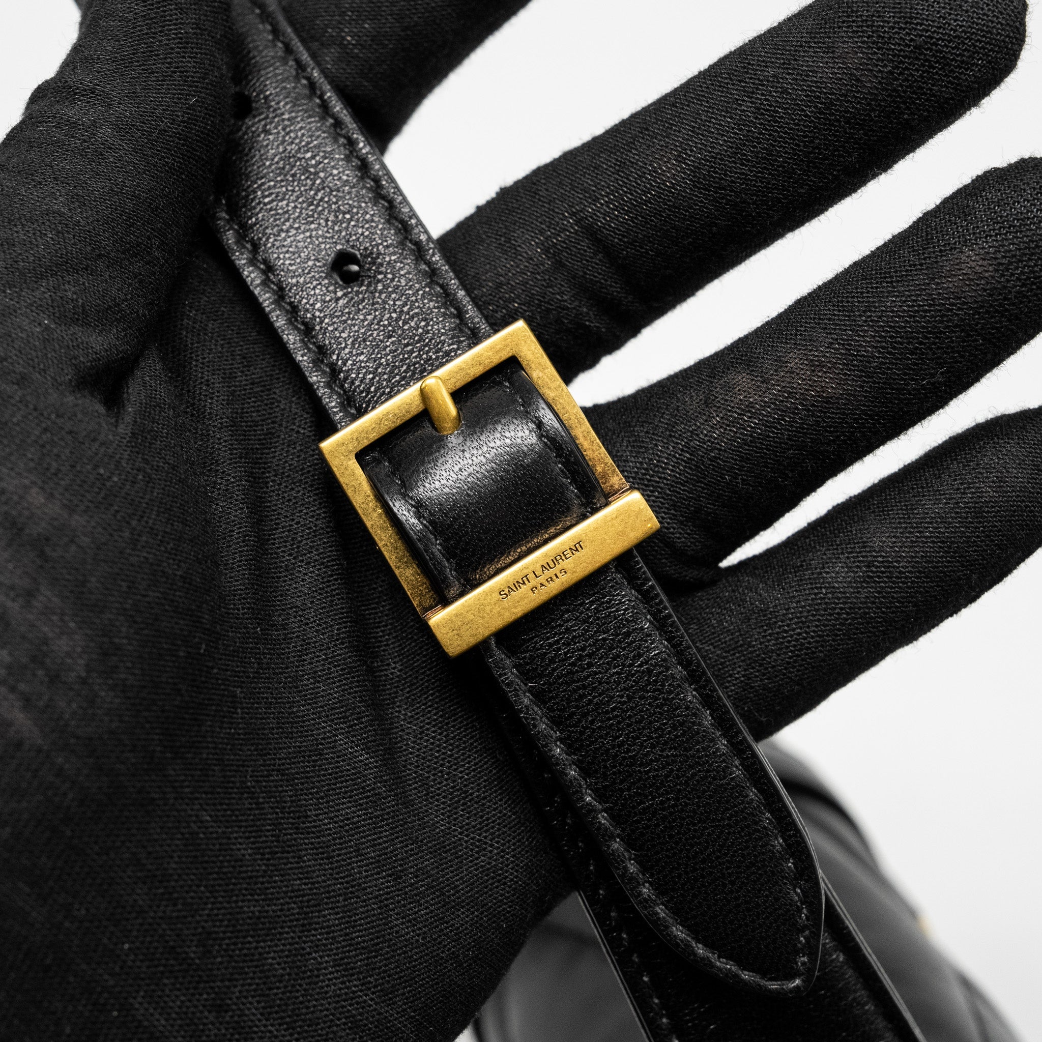 SAINT LAURENT/YSL LE 57 QUILTED HOBO SHOULDER BAG LAMBSKIN BLACK MULTICOLOUR HARDWARE