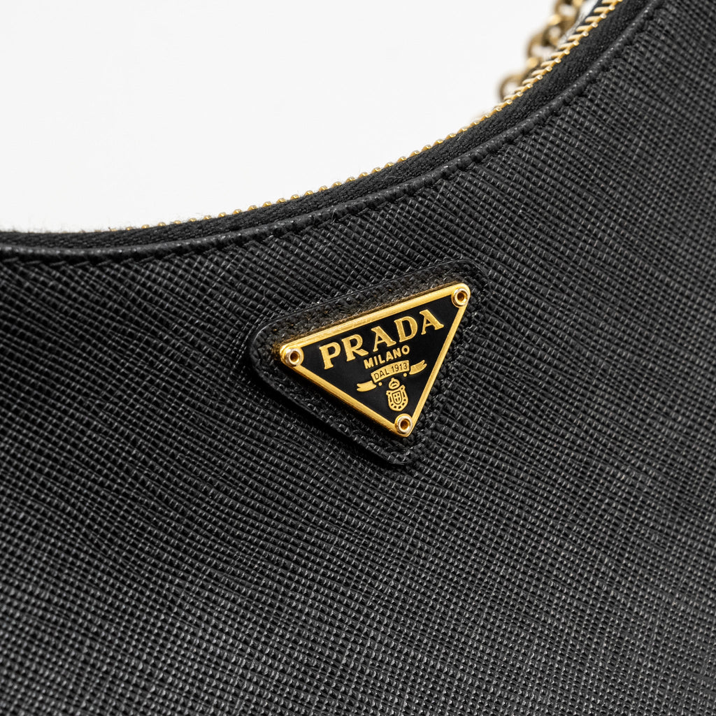 PRADA RE-EDITION 2005 SAFFIANO LEATHER BLACK GHW