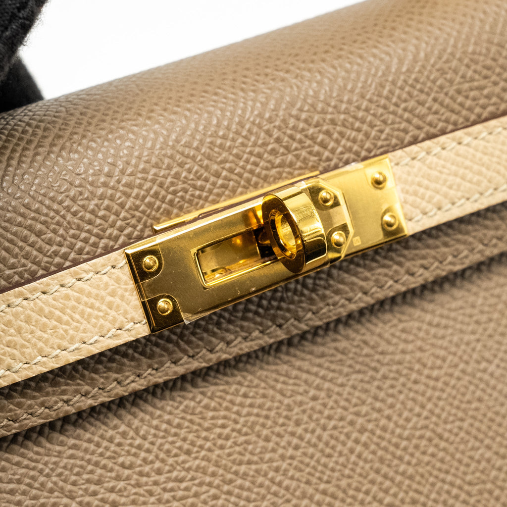 HERMES MINI KELLY II SPECIAL ORDER EPSOM ETOUPE / TRENCH GHW