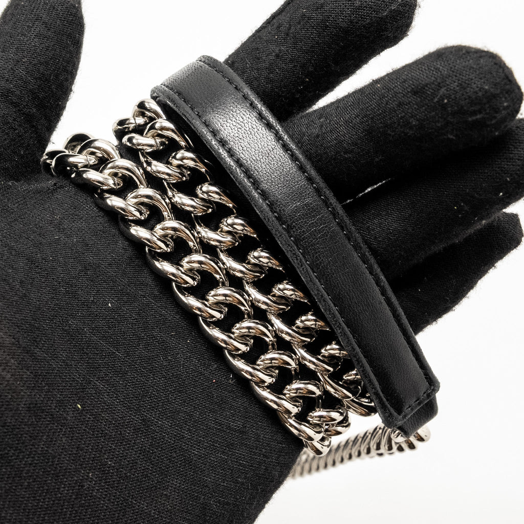 CHANEL CC CHAIN DRAWSTRING BUCKET BAG LAMBSKIN BLACK SHW