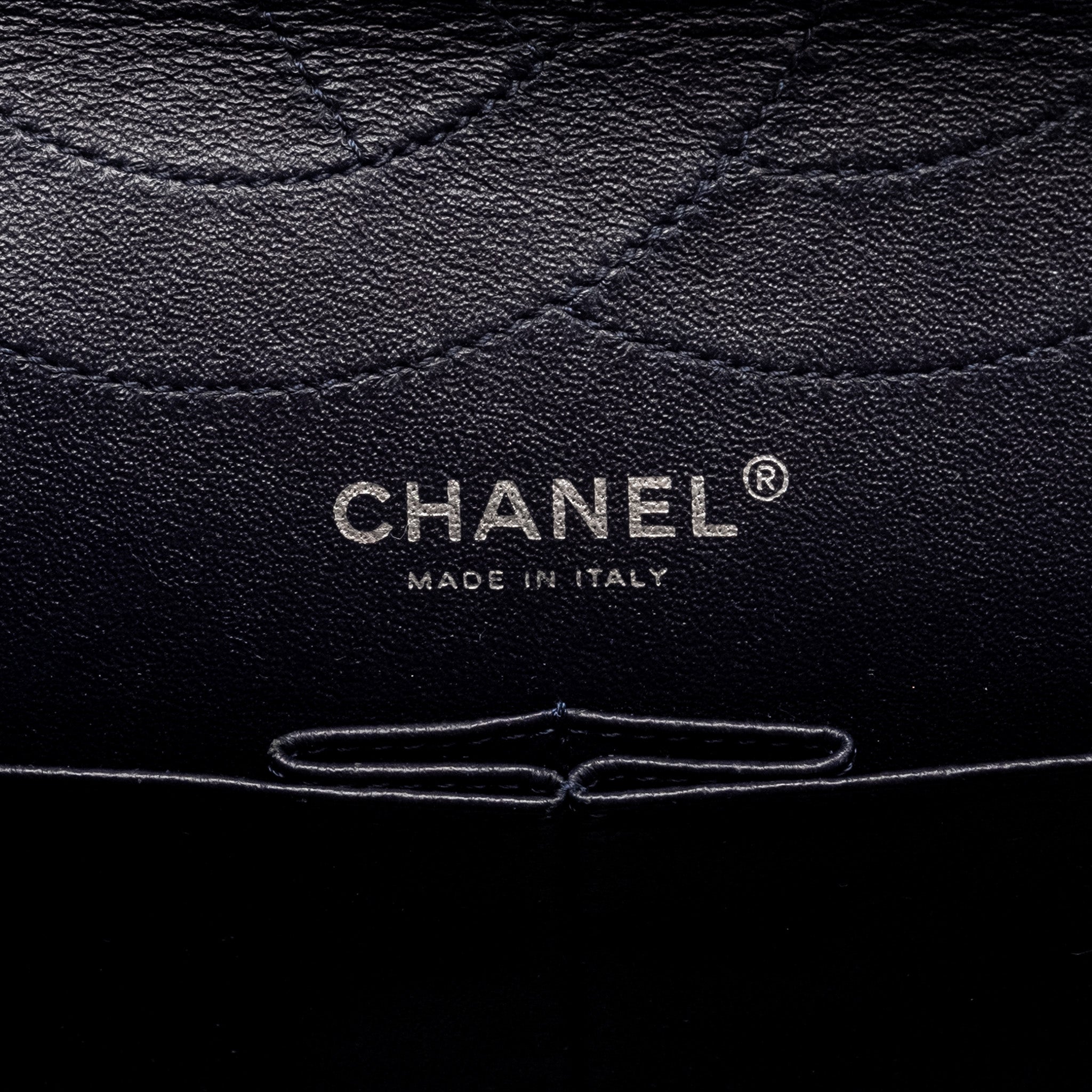 CHANEL MAXI 2.55 REISSUE FLAP BAG AGED CALFSKIN DARK BLUE RUTHENIUM HARDWARE