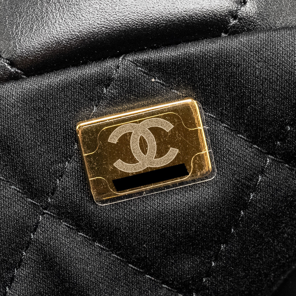 CHANEL SMALL 22 BAG SHINY CALFSKIN BLACK GHW (MICROCHIP)