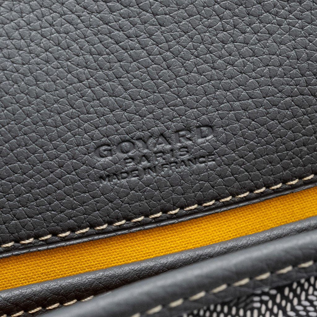 GOYARD BELVEDERE PM MESSENGER BAG GOYARDINE CANVAS CALFSKIN GREY SHW