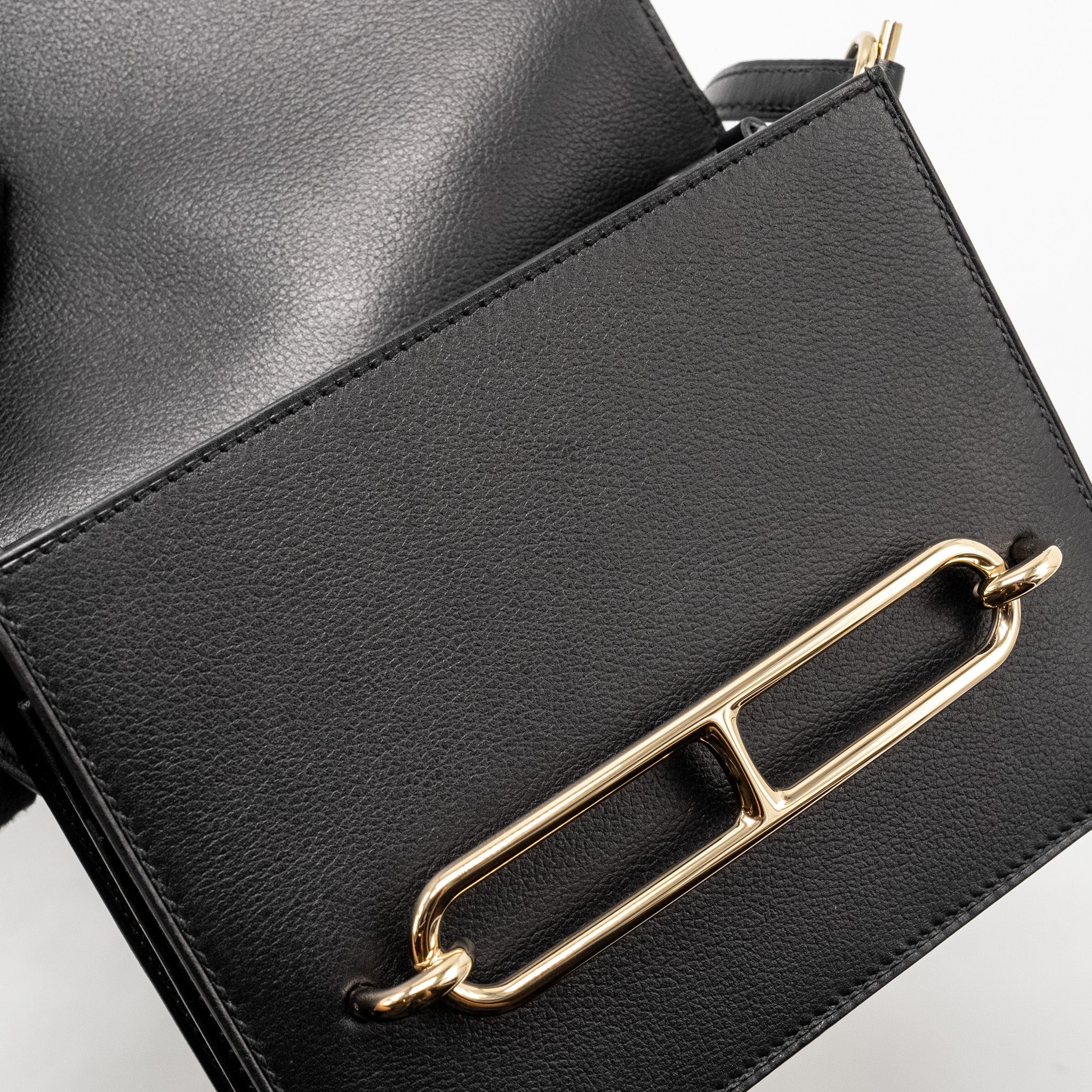 HERMES MINI ROULIS EVERGRAIN BLACK LGHW