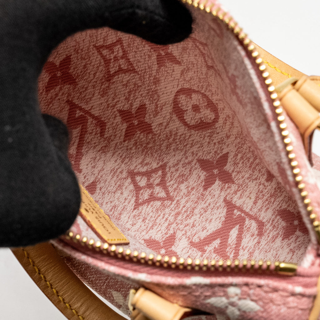 LOUIS VUITTON NANO SPEEDY MONOGRAM JACQUARD DENIM ROSE GHW