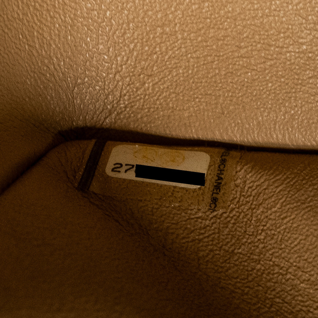 CHANEL SMALL CLASSIC DOUBLE FLAP BAG CHEVRON CAVIAR BEIGE SHW