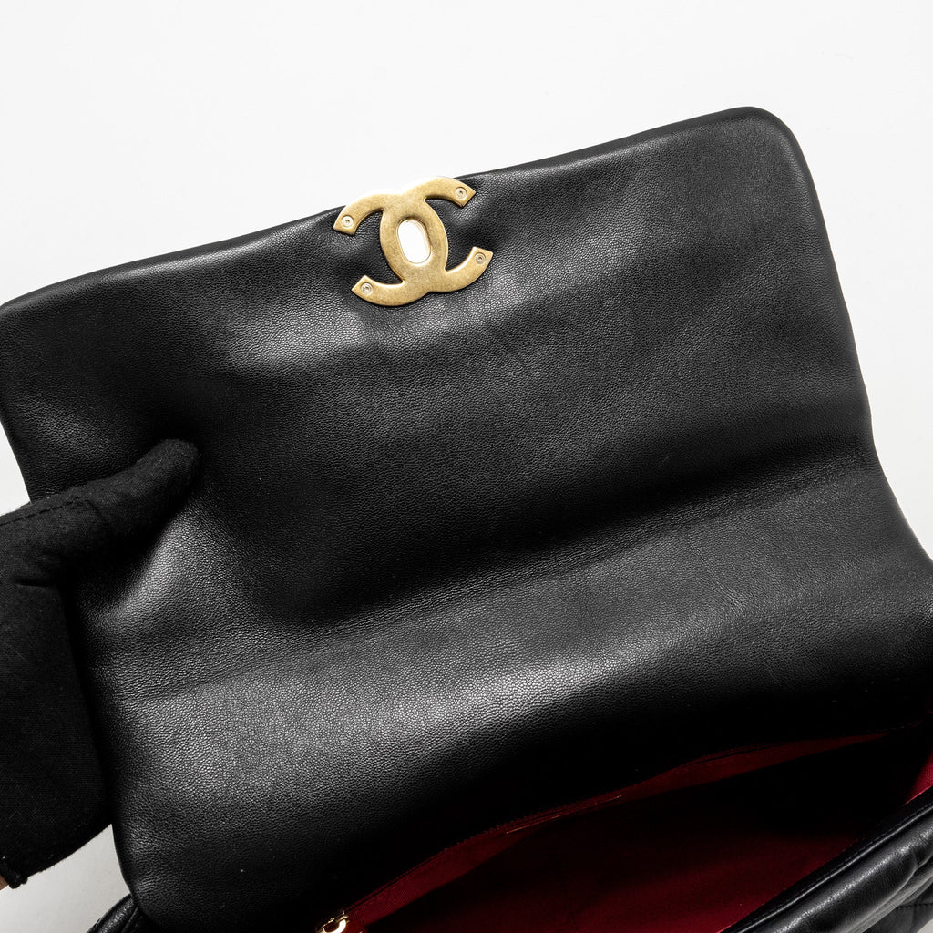 CHANEL LARGE 19 BAG GOATSKIN BLACK MULTICOLOUR HARDWARE