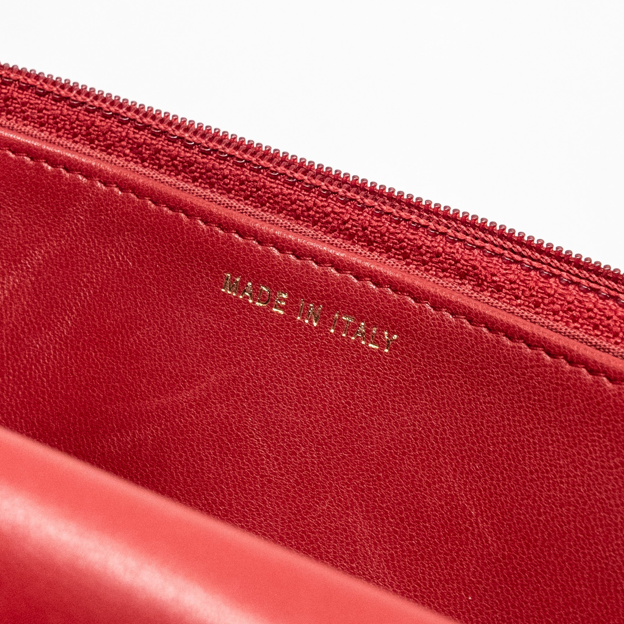 CHANEL TRENDY CC WALLET ON CHAIN LAMBSKIN RED LGHW