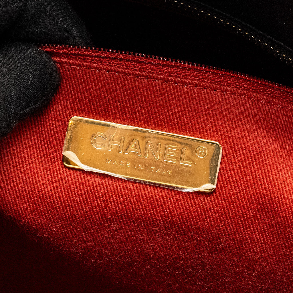 CHANEL NEW YORK BOWLING BAG QUILTED LAMBSKIN BLACK GHW