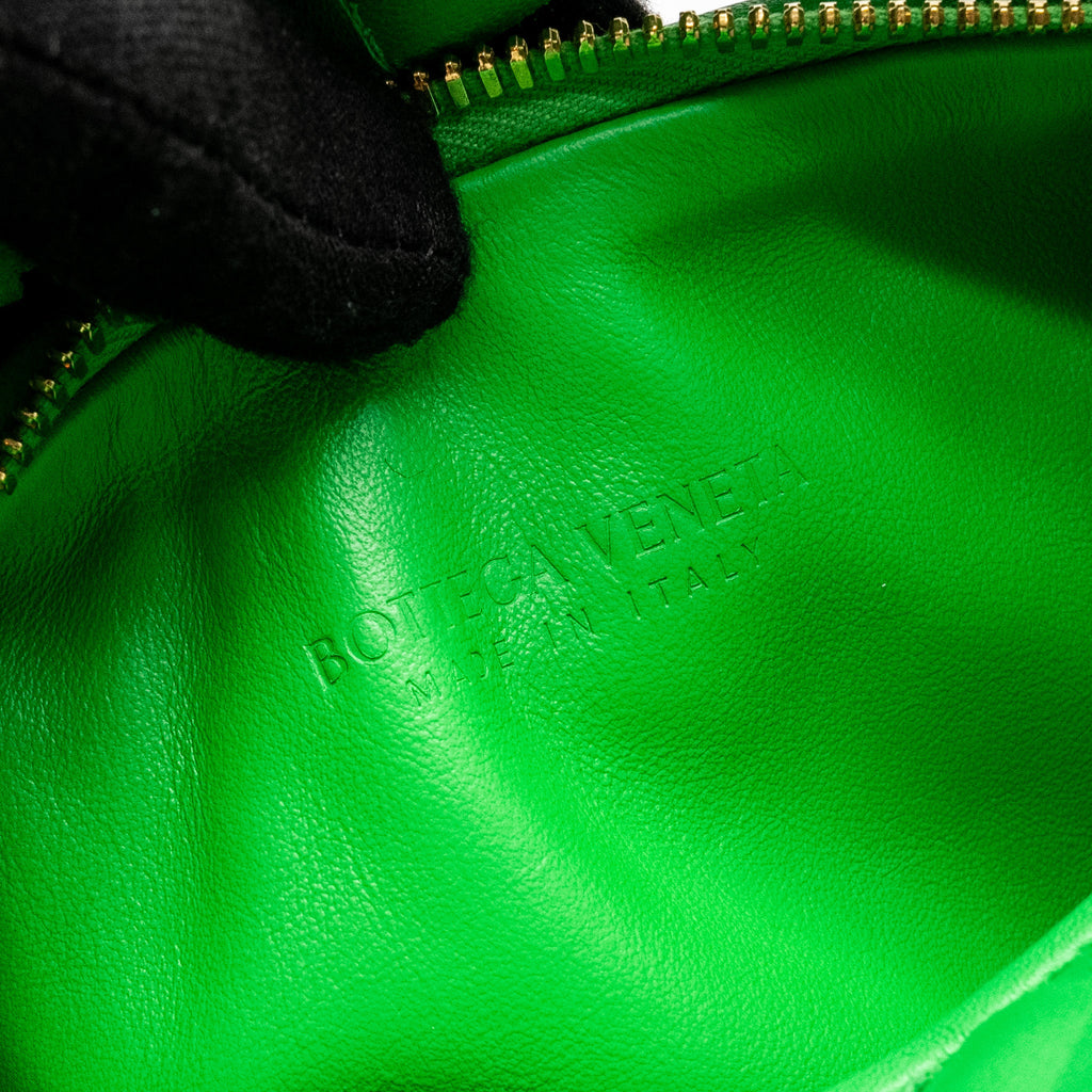BOTTEGA VENETA MINI JODIE LAMBSKIN GREEN GHW