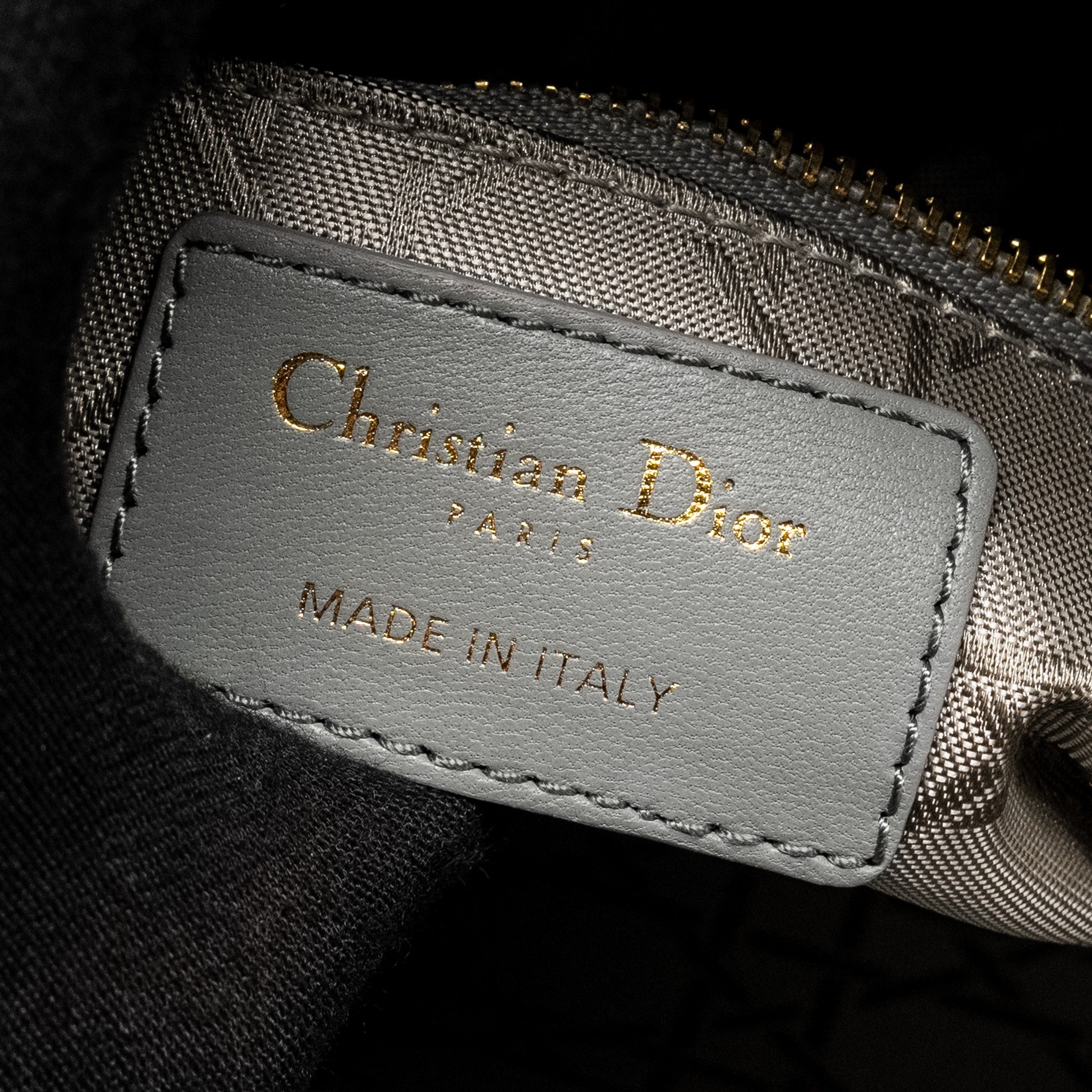 DIOR MY ABC DIOR SMALL LADY DIOR LAMBSKIN STONE GREY LGHW