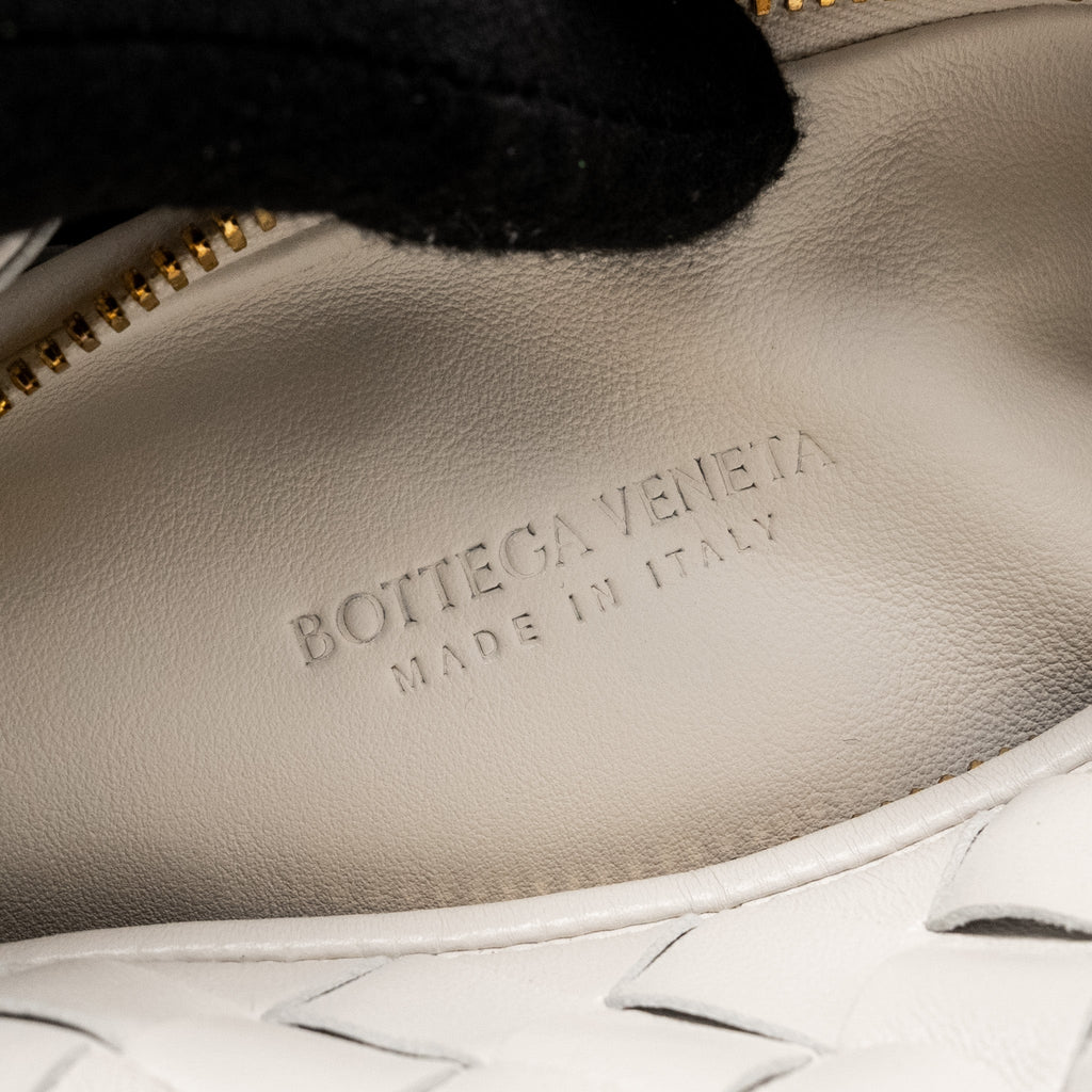 BOTTEGA VENETA MINI JODIE LAMBSKIN WHITE GHW